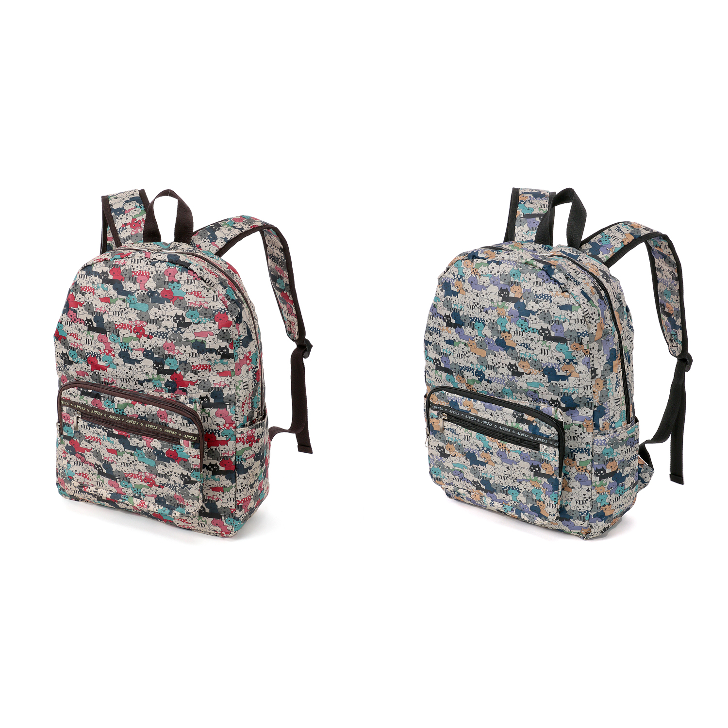 キャット柄コンパクトリュックサック