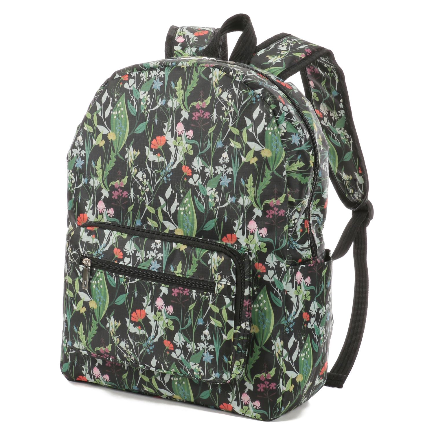 コンパクトリュックサック ボタニカル柄 - 画像3