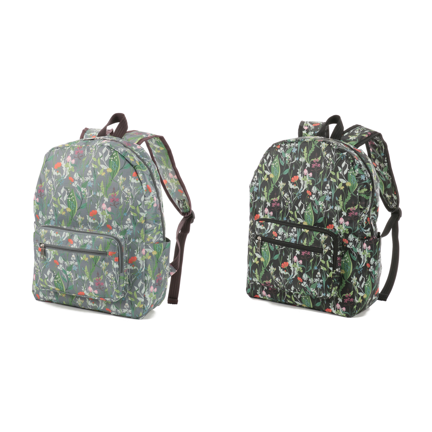 コンパクトリュックサック ボタニカル柄 - 画像1