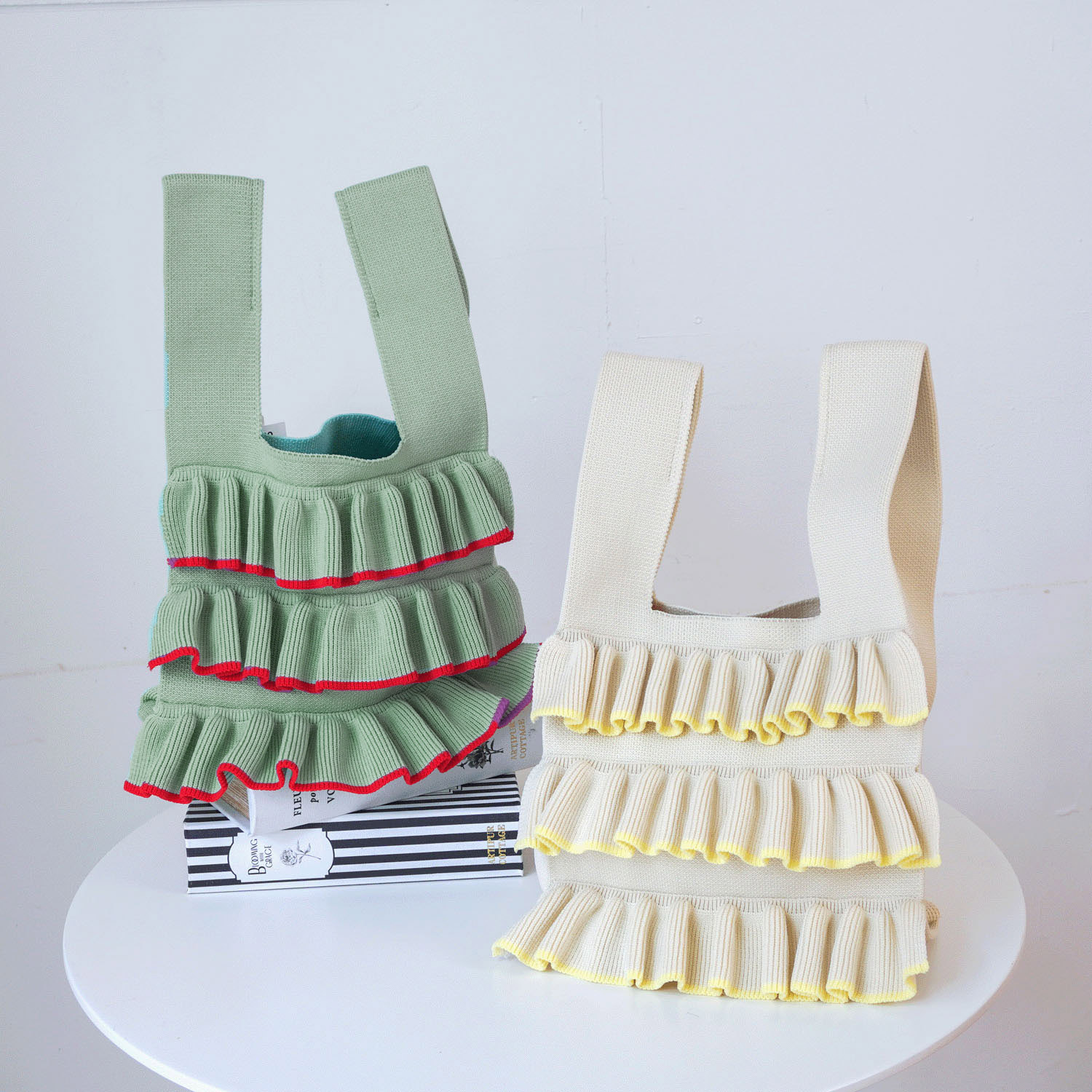 【エトワールオリジナル】フリルニットくり手バッグ - 画像3