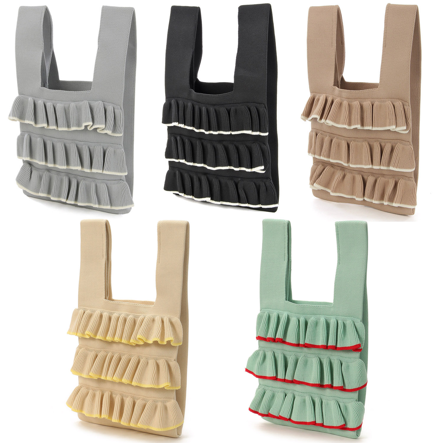 【エトワールオリジナル】フリルニットくり手バッグ - 画像4