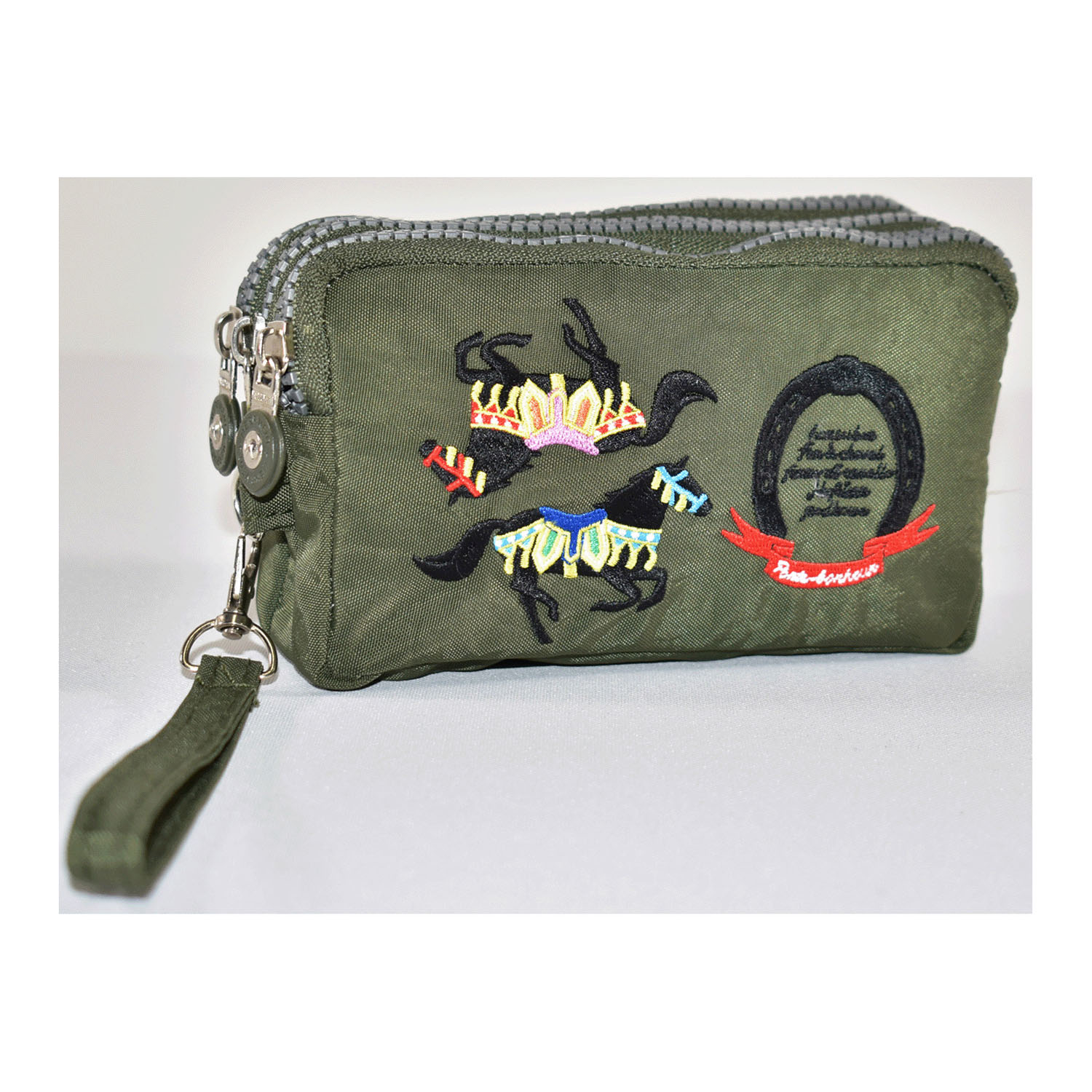 馬刺繍 3ファスナーポーチ - 画像9