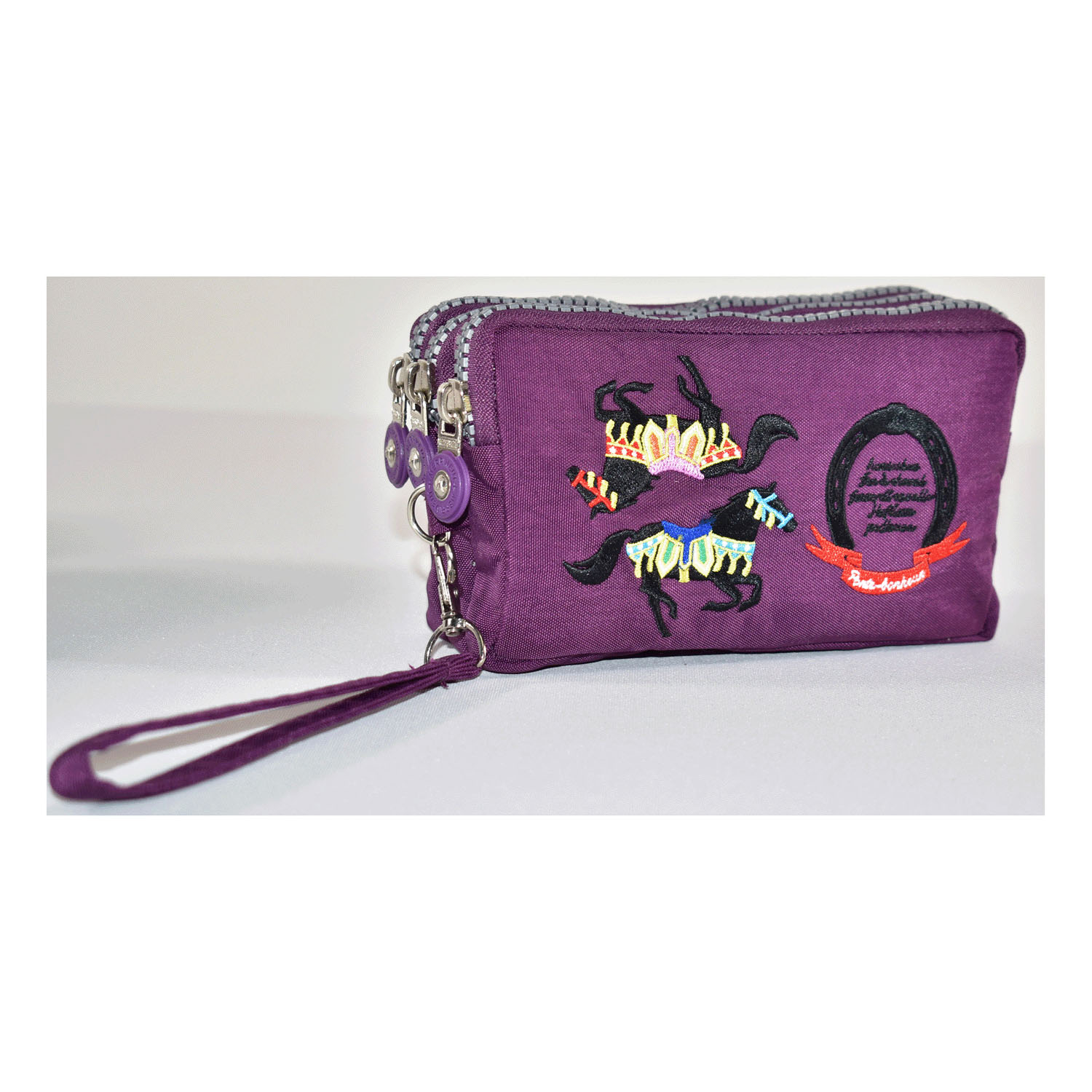 馬刺繍 3ファスナーポーチ - 画像10