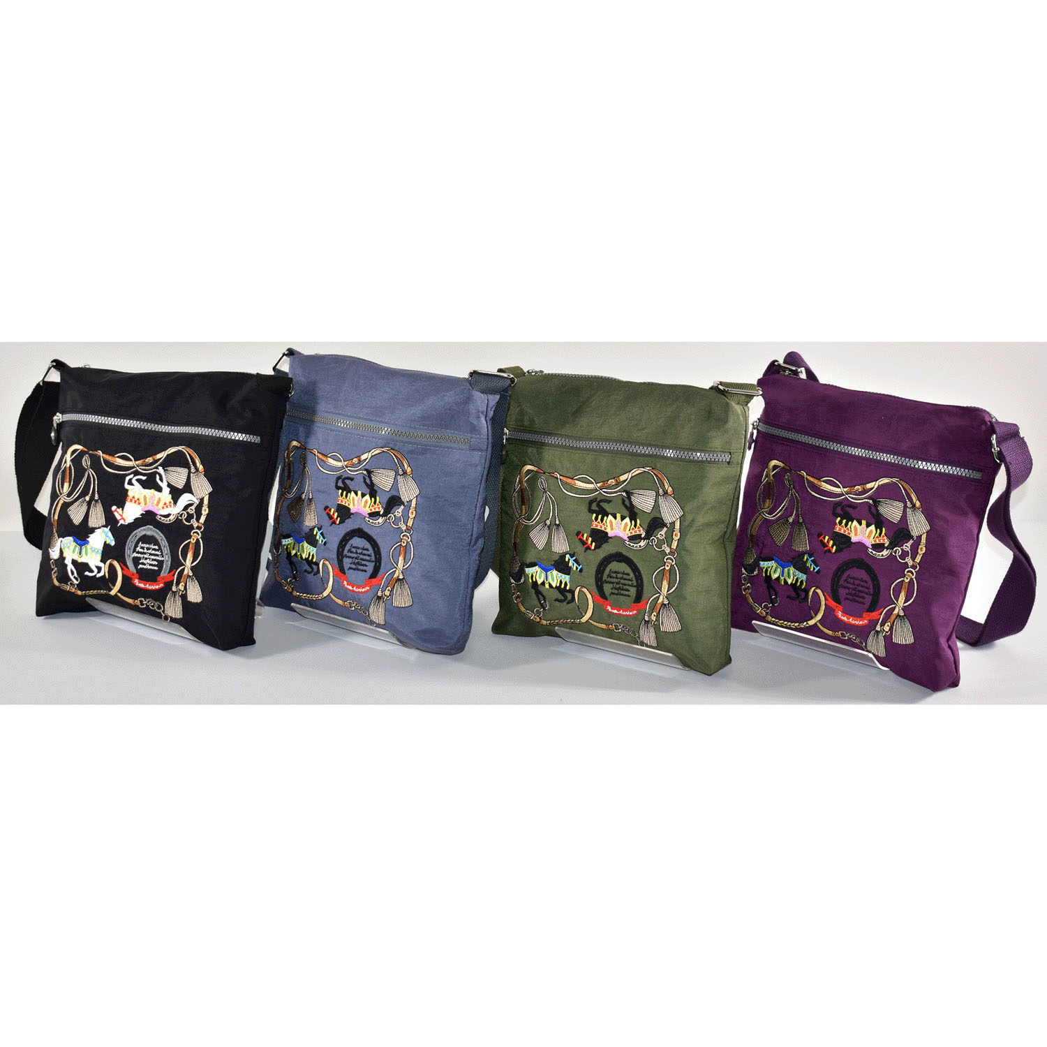 馬刺繍 スクエア型ショルダーバッグ