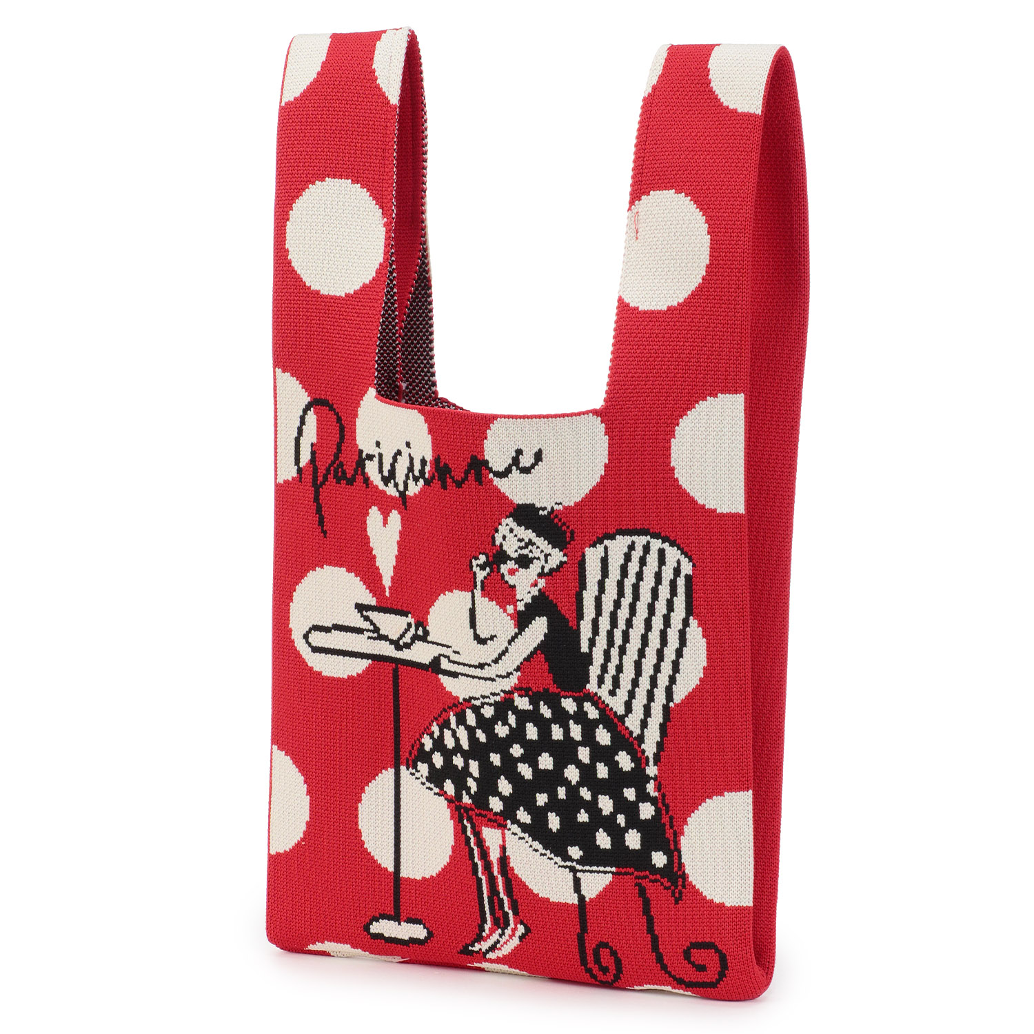 ドットと女の子ニットバッグ - 画像4