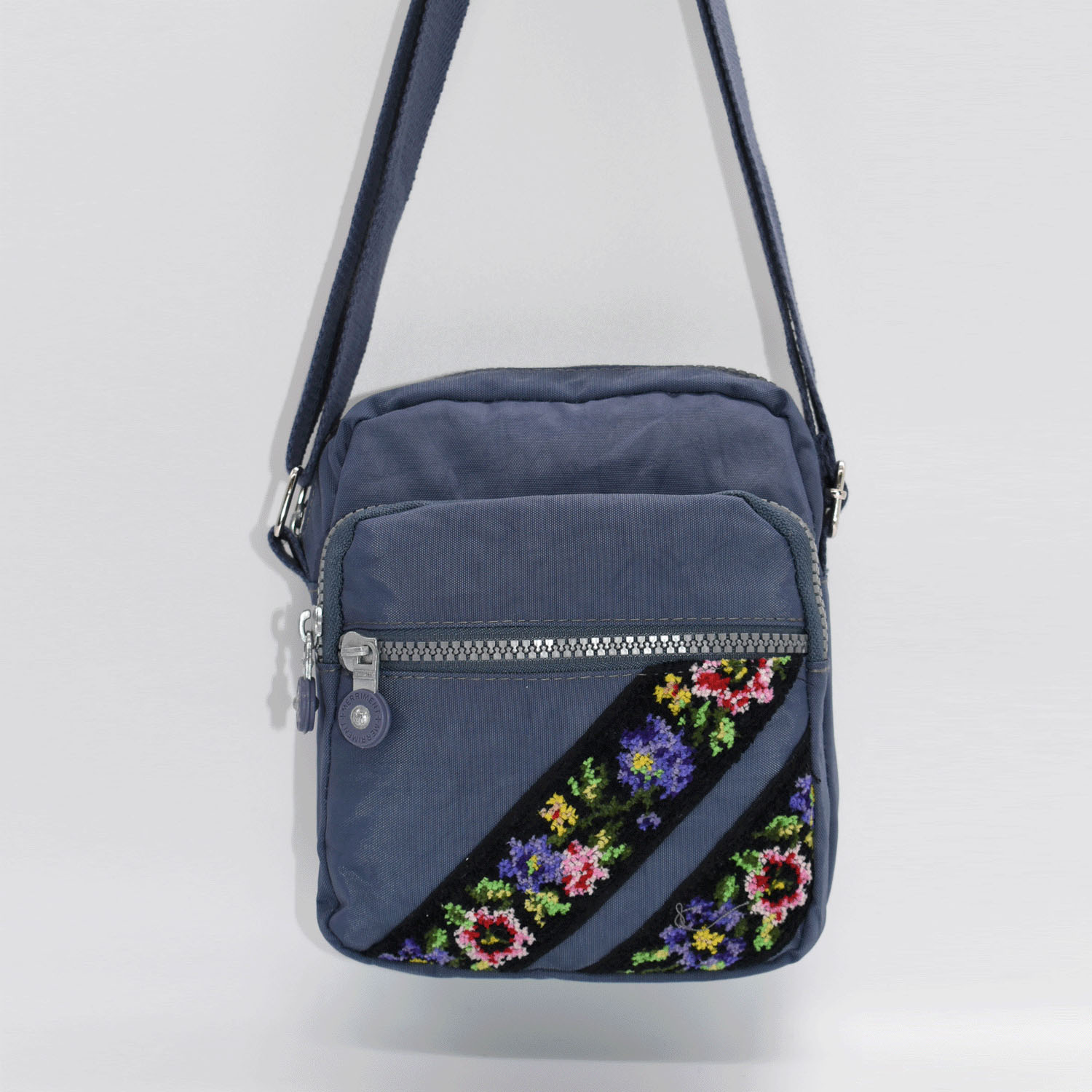 シェニール織縦型ショルダーバッグ - 画像2