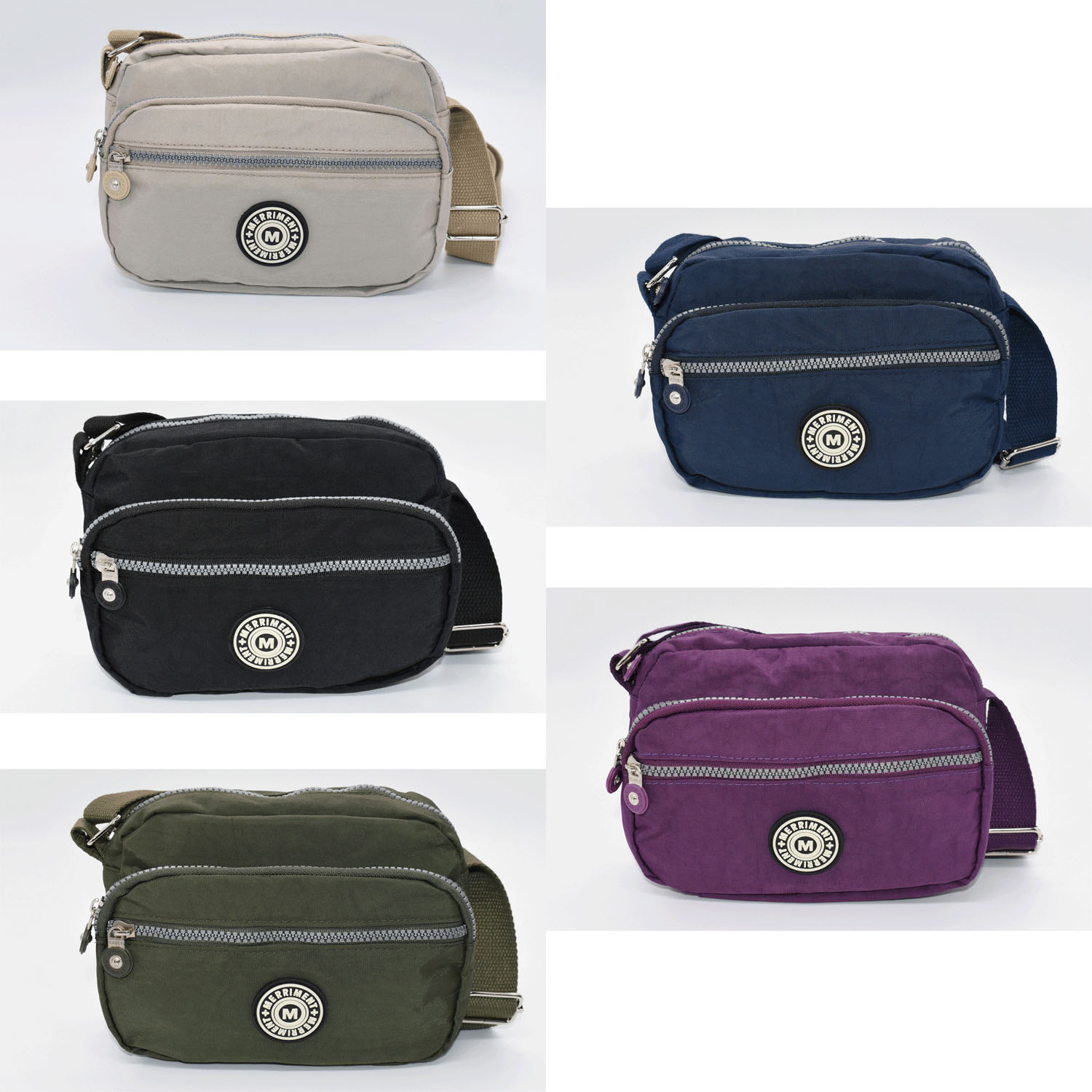 MERRIMENT ナイロン軽量ポケット充実ショルダーバッグ