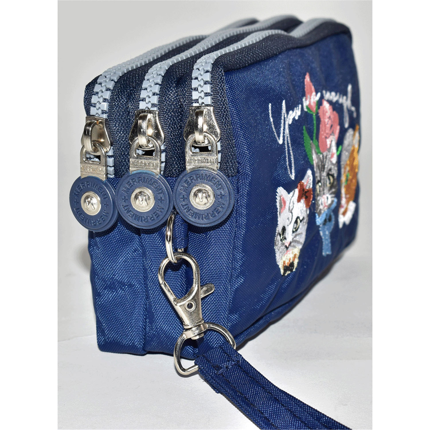 【再入荷！】ネコ刺繍3ファスナーポーチ - 画像8