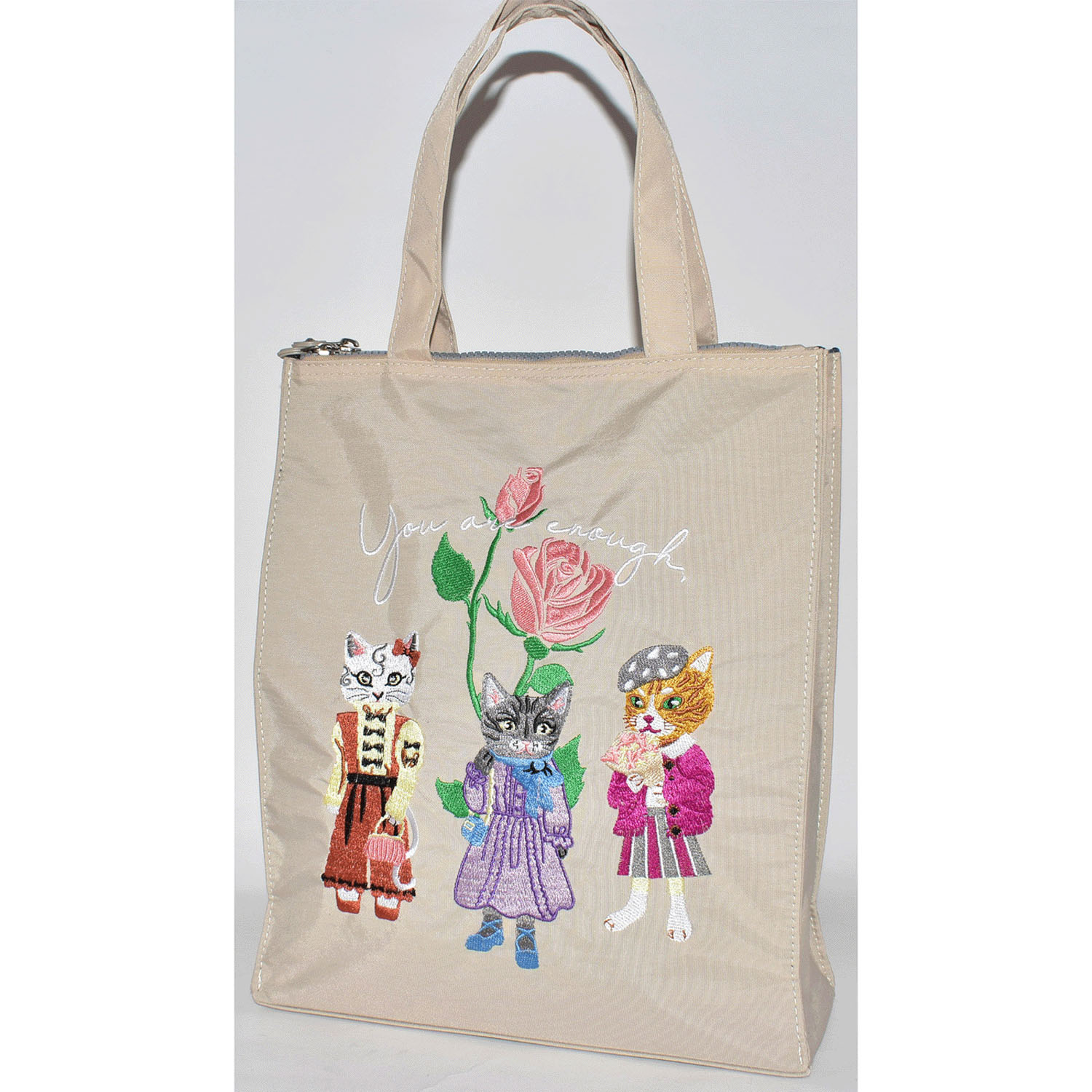 ネコ刺繍 縦型バッグ - 画像11