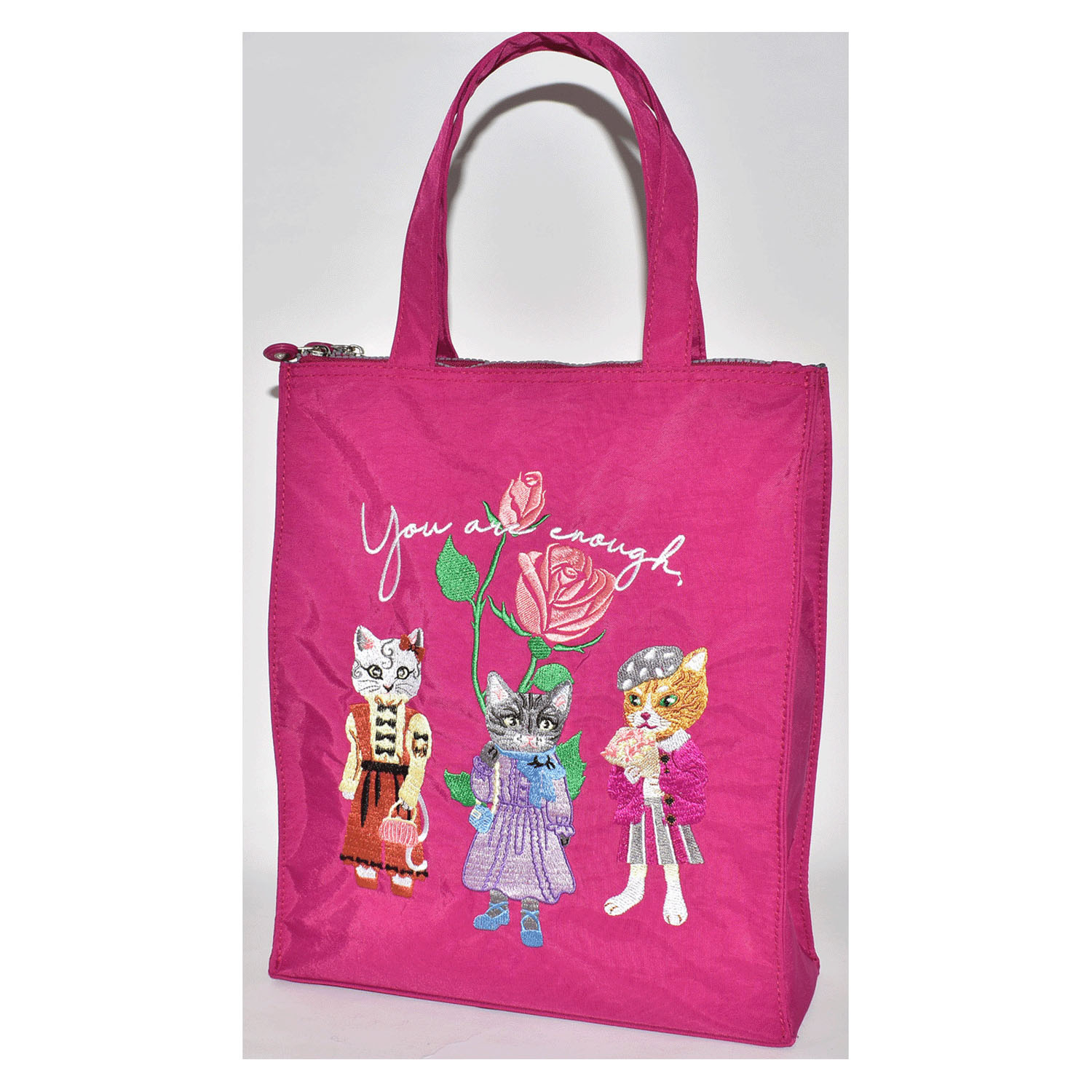 ネコ刺繍 縦型バッグ - 画像12