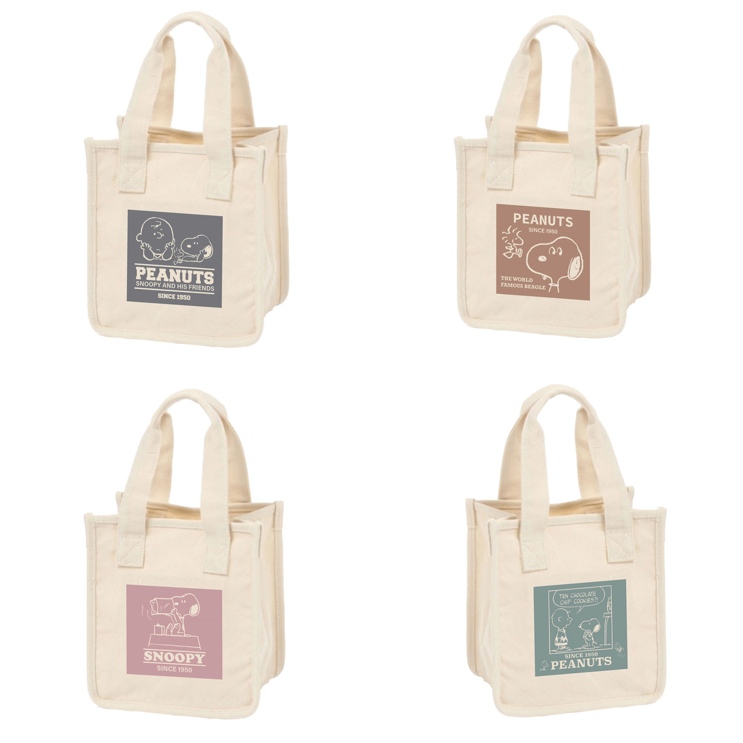 スヌーピー帆布ミニトートバッグ