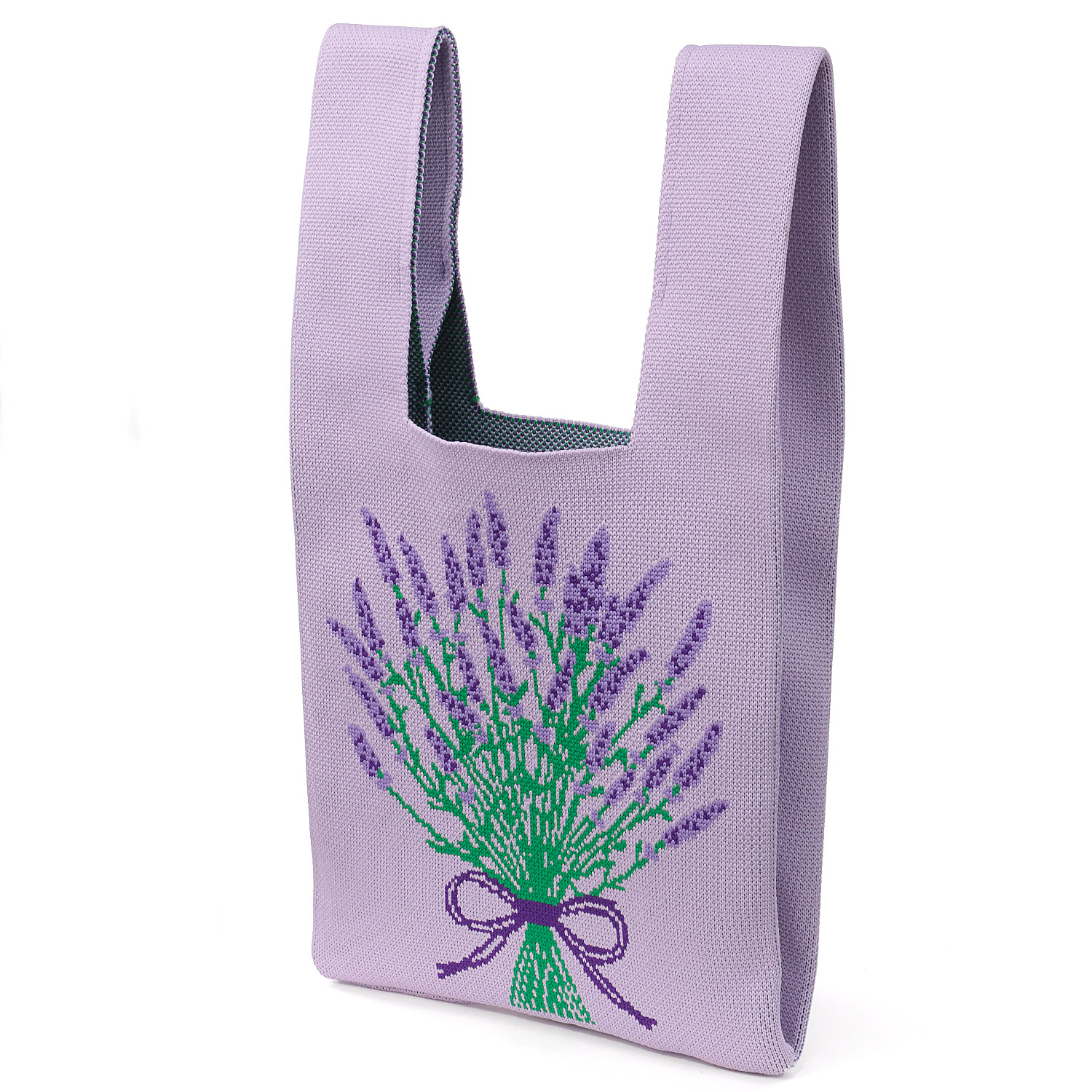 【エトワール別注柄】ラベンダー柄ニットバッグ - 画像9