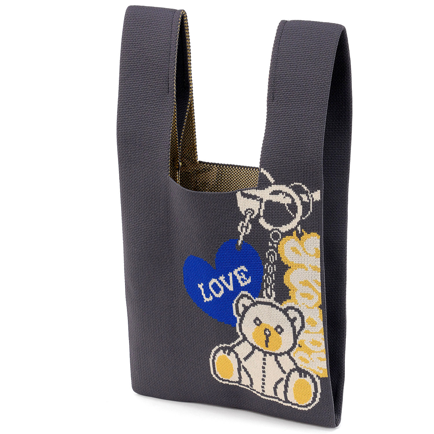 【エトワール別注柄】クマチャームニットバッグ - 画像4