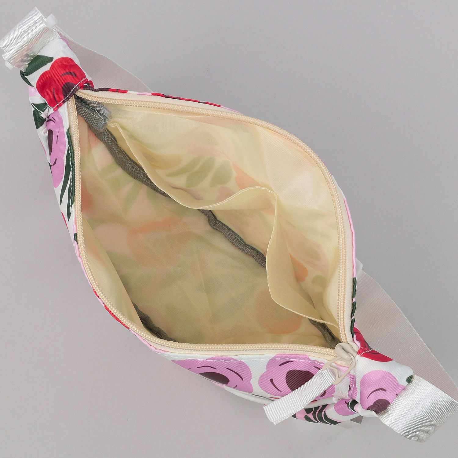 柄ものハーフムーン型ショルダーバッグ - 画像6