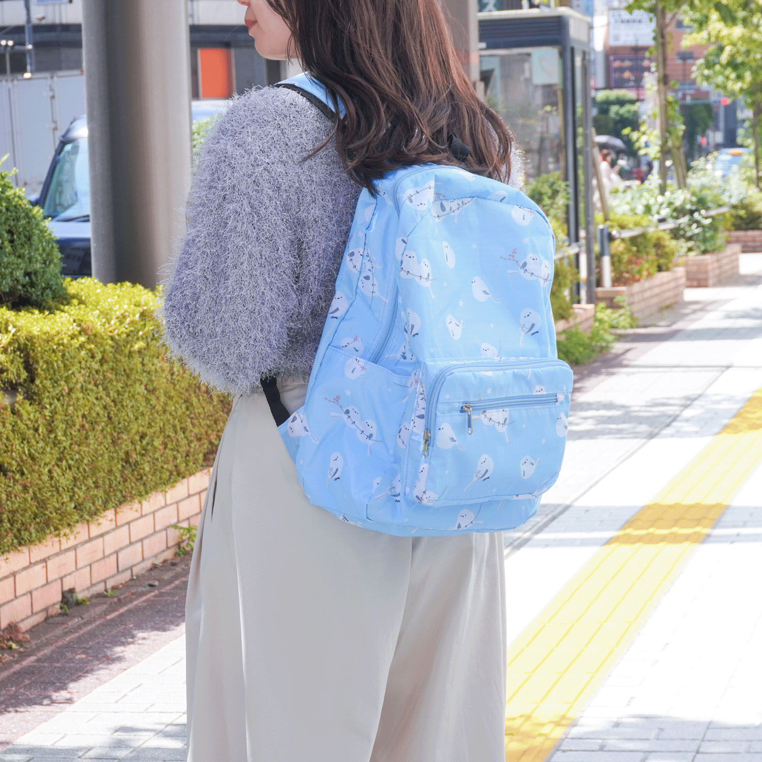 【エトワールオリジナル】シマエナガ柄コンパクトリュックサック - 画像6