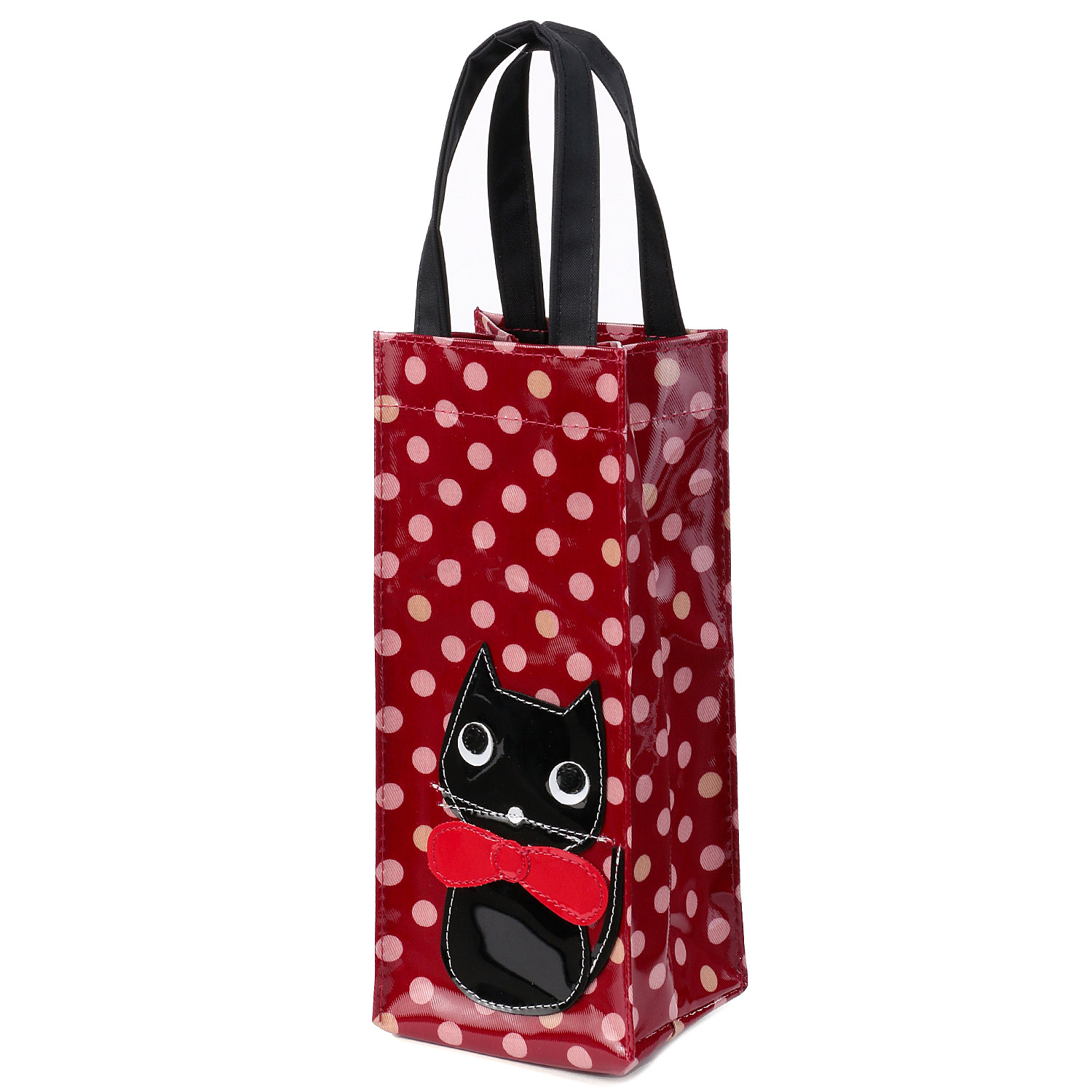 リボン猫ドット柄ボトルバッグ - 画像5
