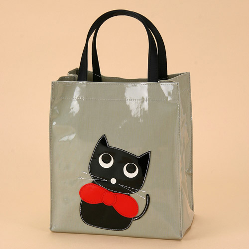 サイドバッグS リボン猫パッチ柄