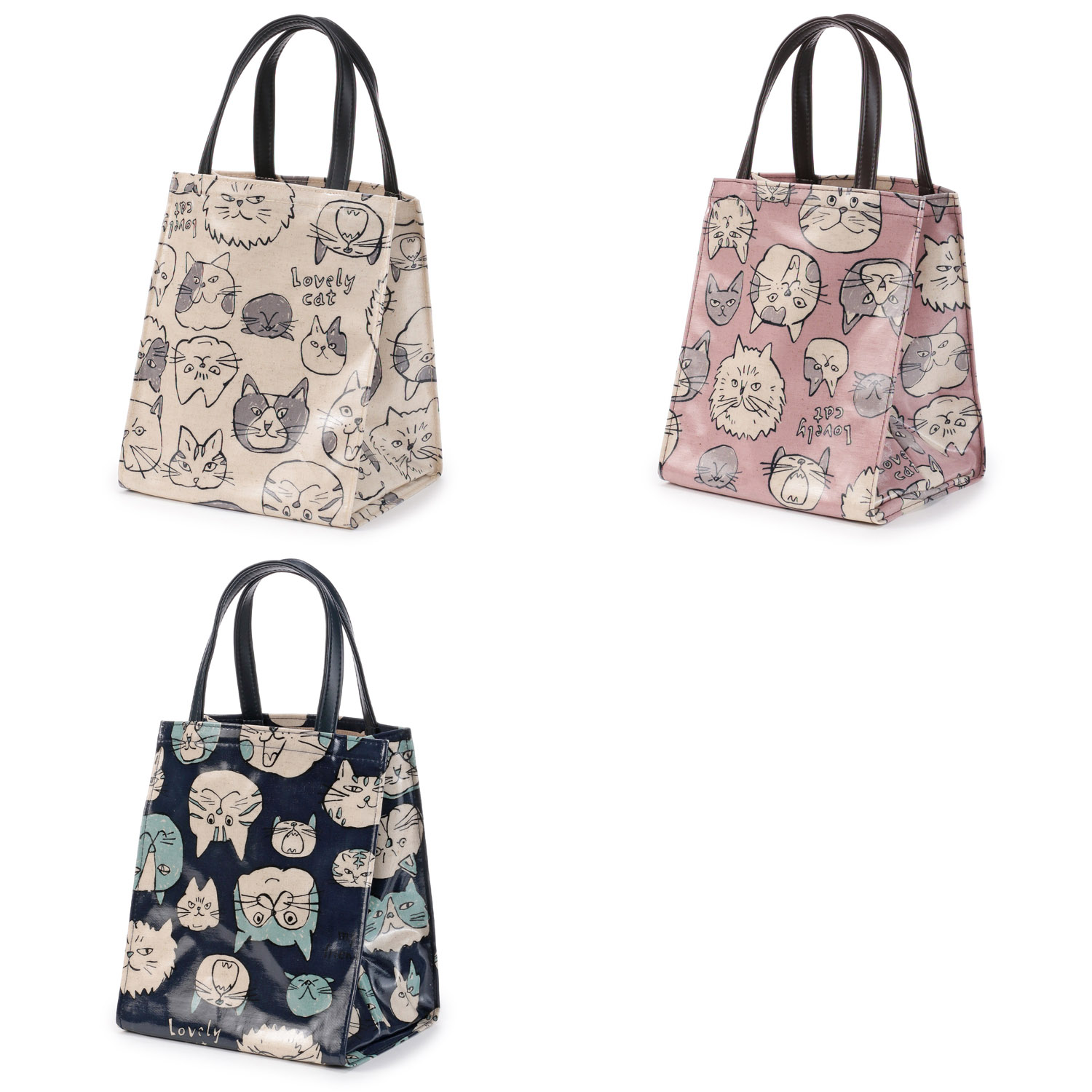 猫フェイスコーティングミニ手提バッグ - 画像2