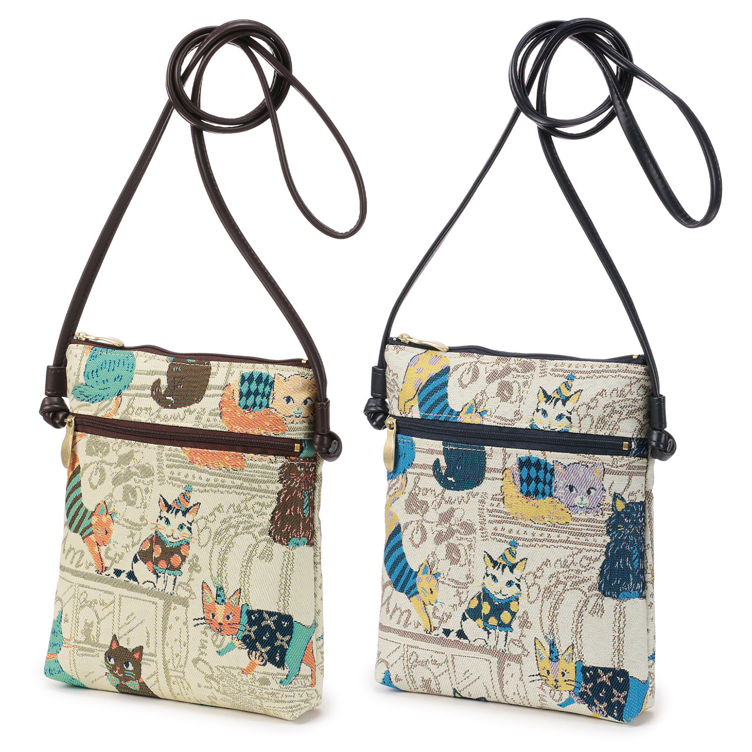 シャルポ ネコ柄ポシェット