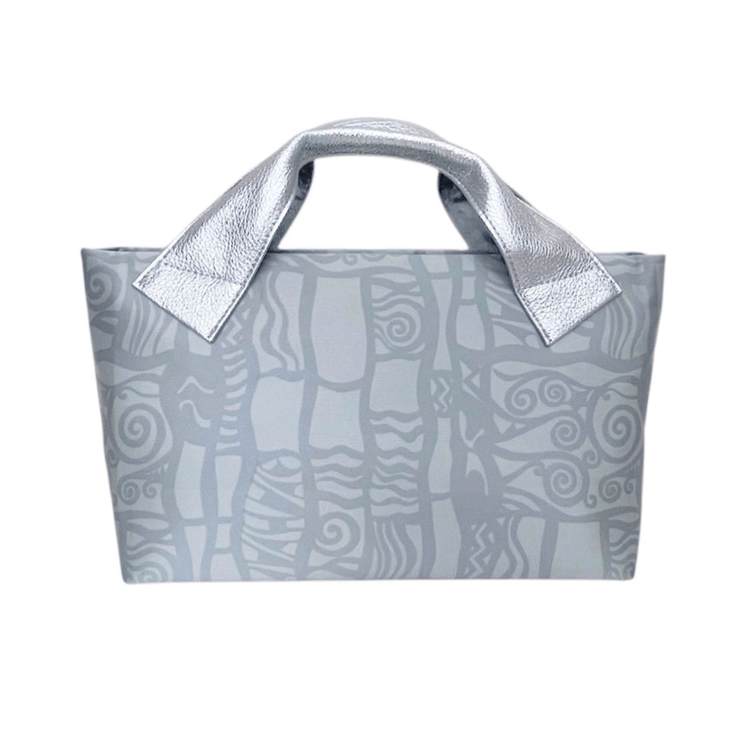 幾何学柄クリ手バッグ - 画像3