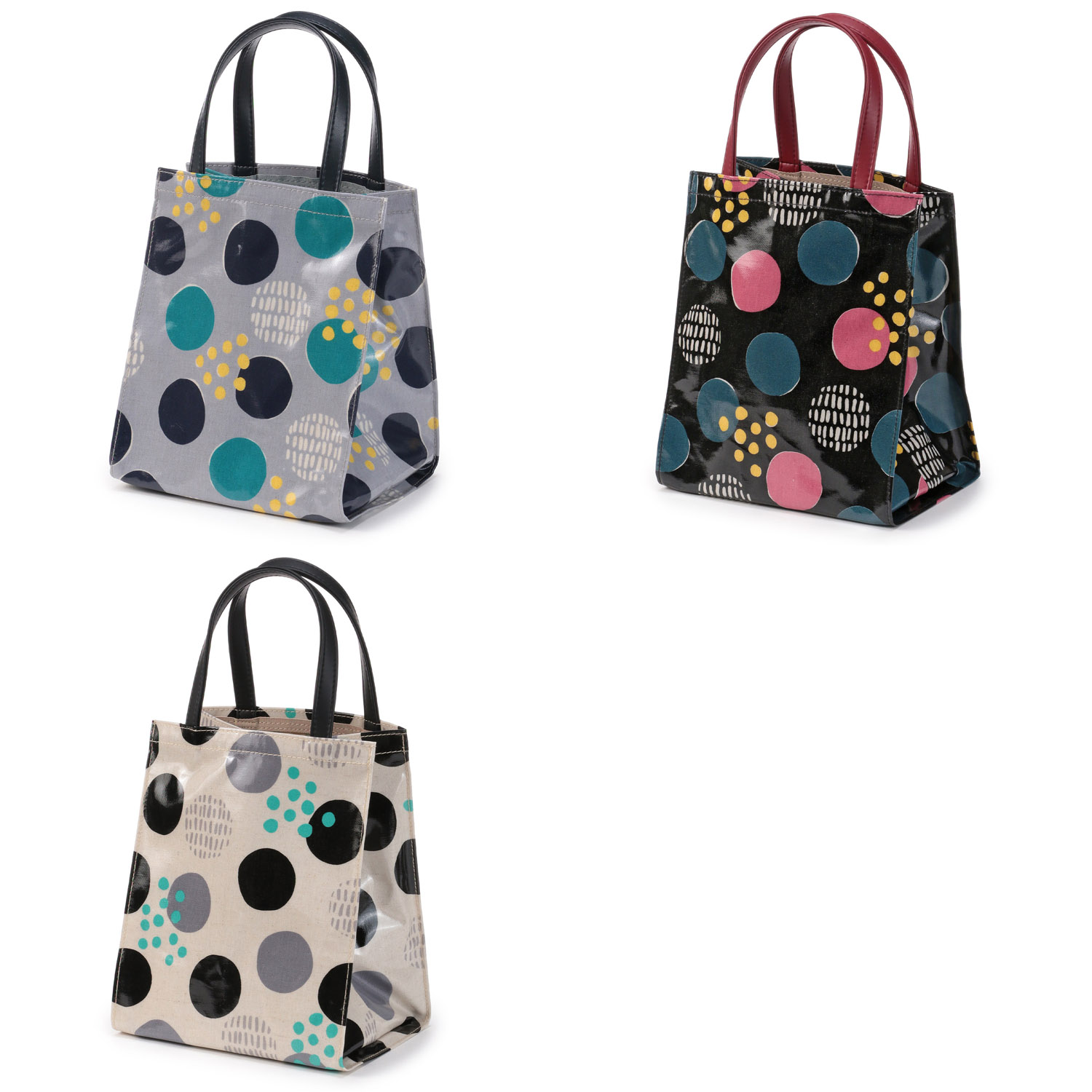 ドット柄コーティングミニ手提げ - 画像1