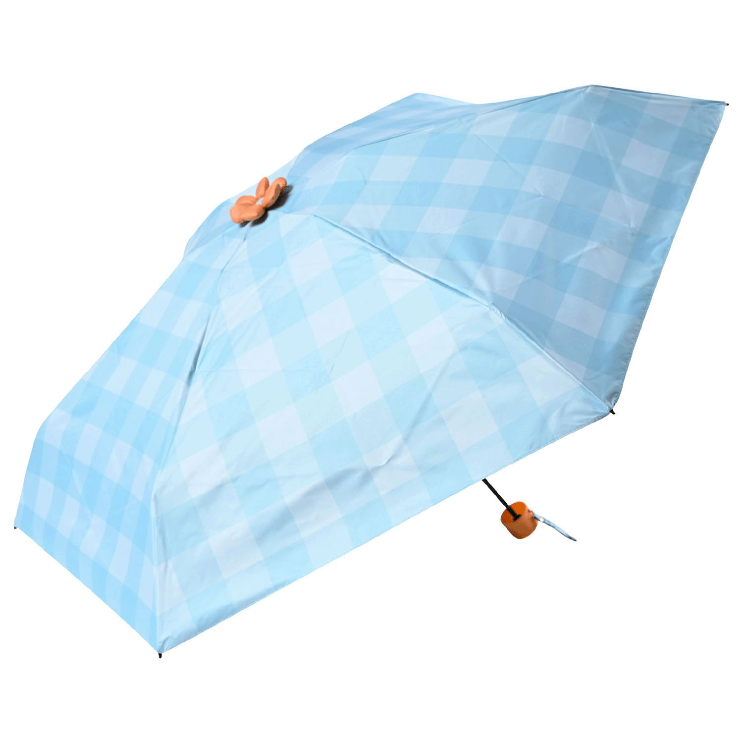 【assa】お花パラソル チェック 5段折晴雨兼用ミニ傘 - 画像4