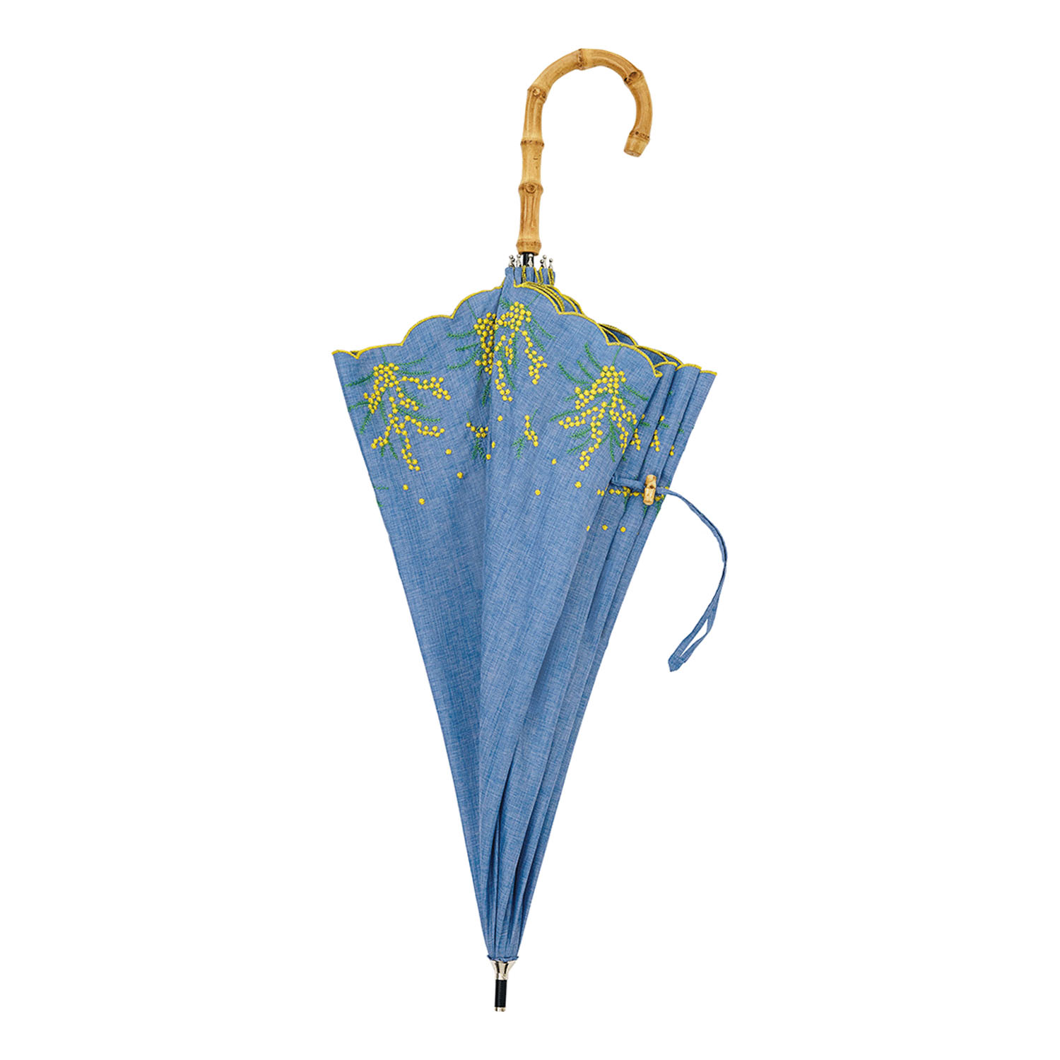 【because】 晴雨兼用 ミモザ刺繍長傘 - 画像5