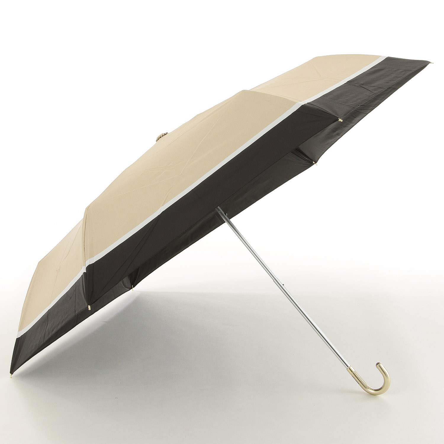 晴雨兼用 ナチュラルボーダー折傘 - 画像4