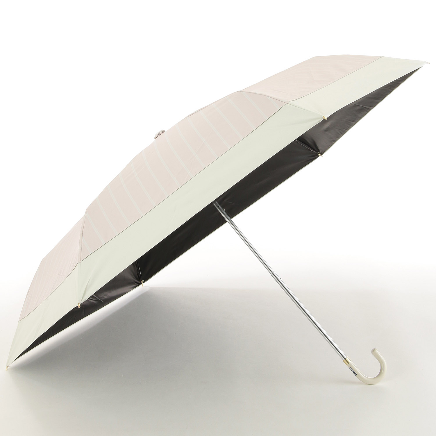 晴雨兼用 切継ぎストライプ折傘 - 画像2
