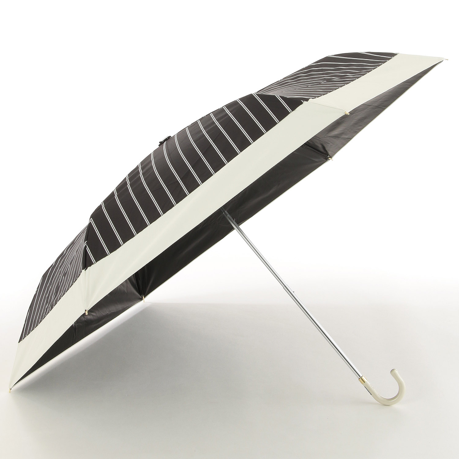 晴雨兼用 切継ぎストライプ折傘