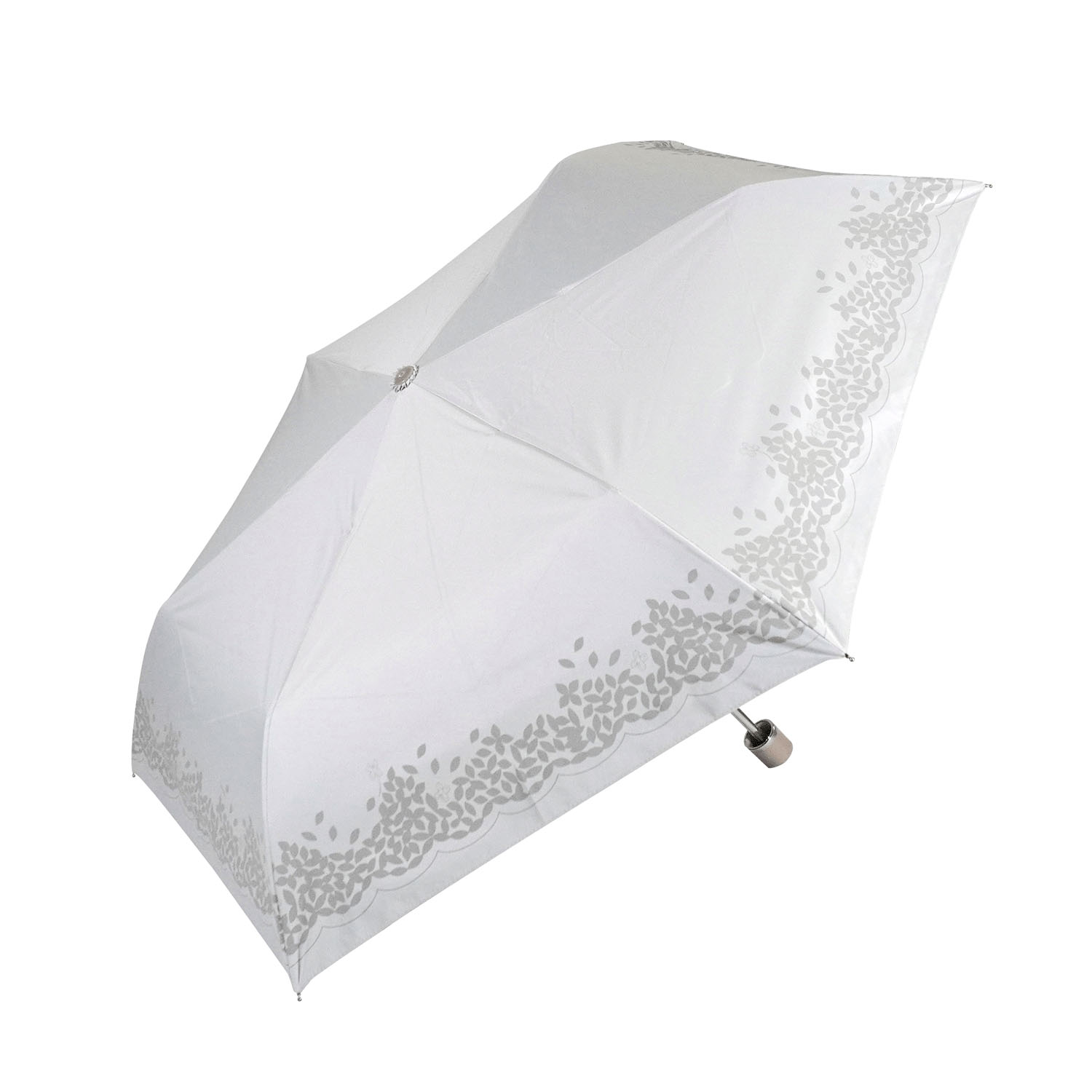 晴雨兼用 クローバプリント折傘 - 画像1