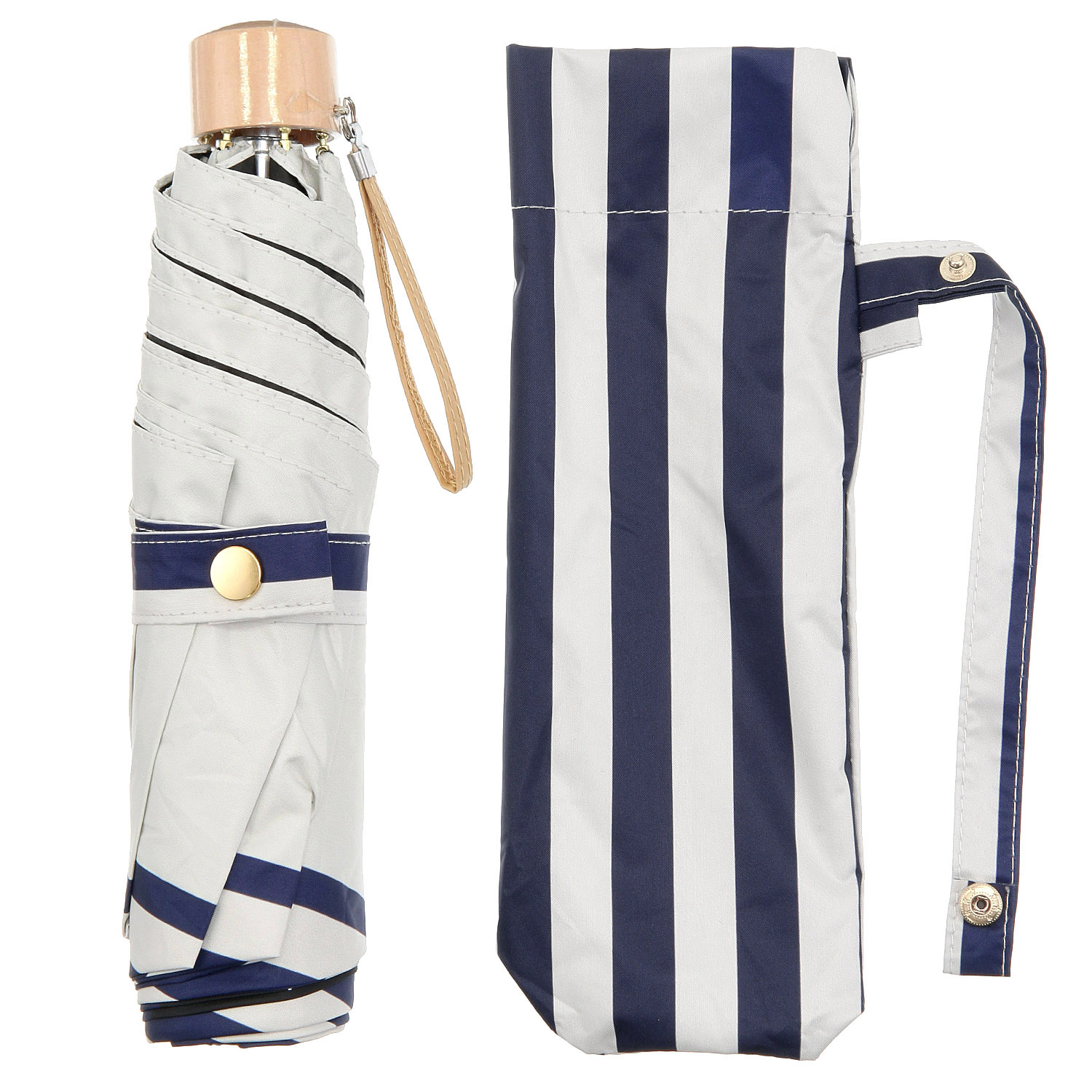 【HAPPYFACE】 ボーダー晴雨兼用折傘 - 画像4