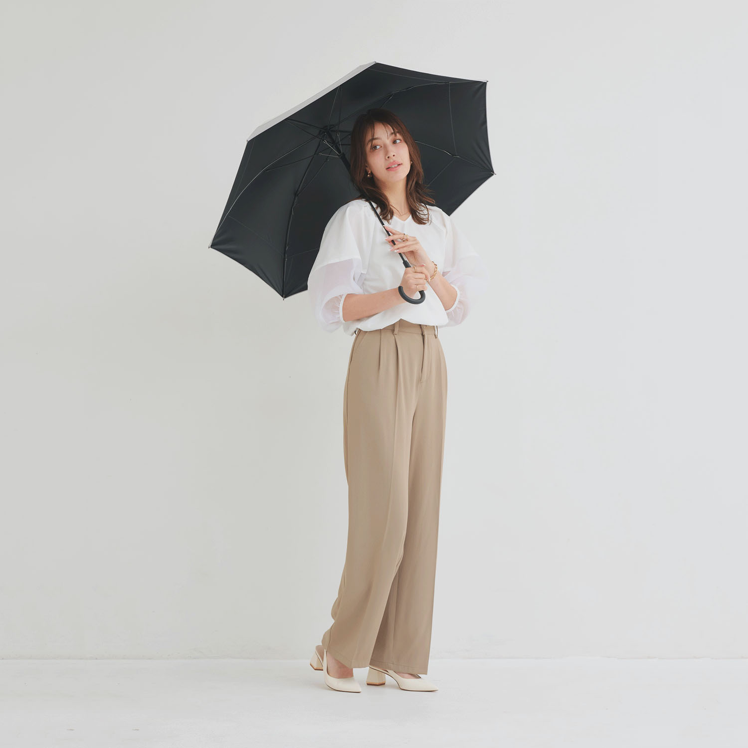 【makez】晴雨兼用スタイリッシュ長傘 - 画像5