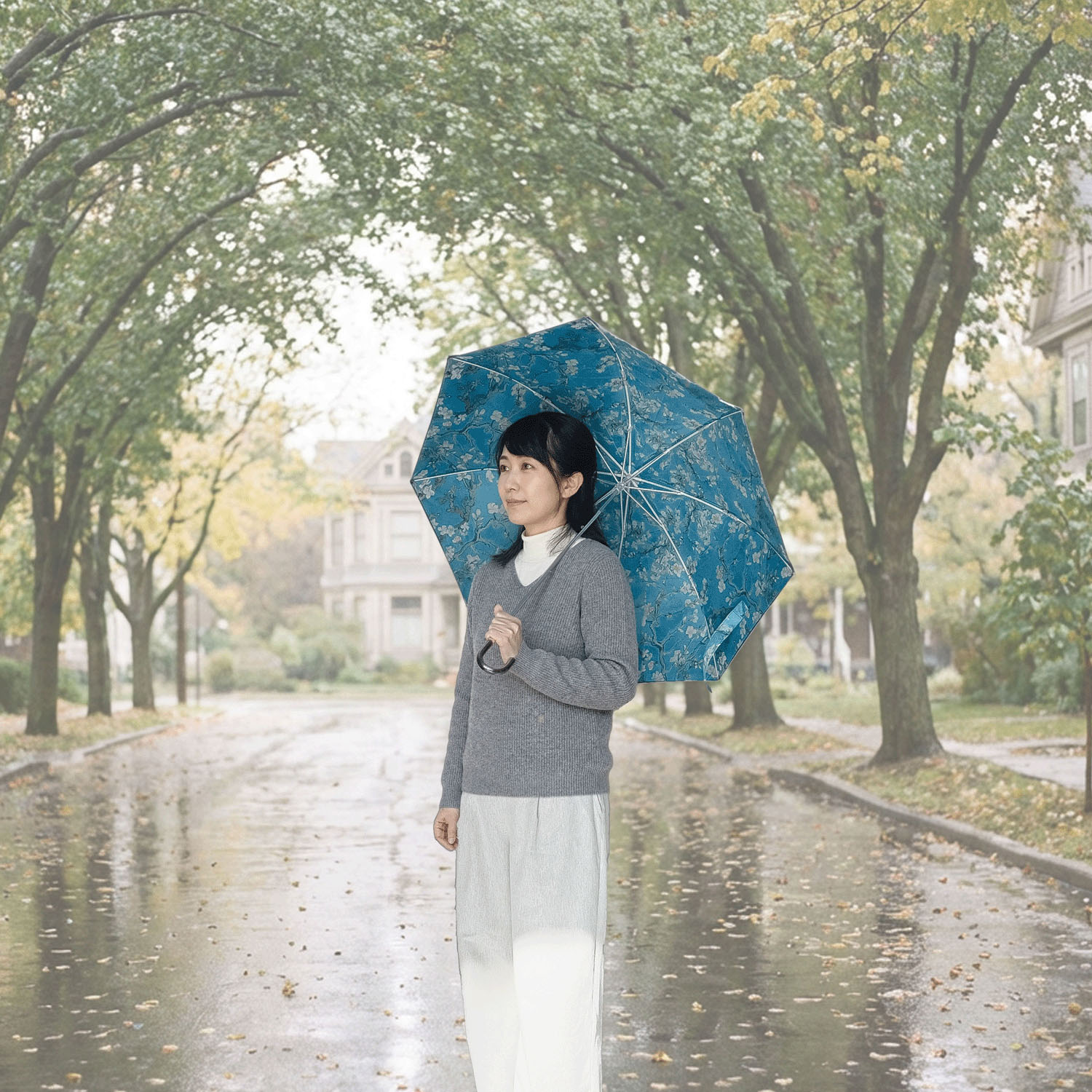 名画 晴雨兼用 折傘