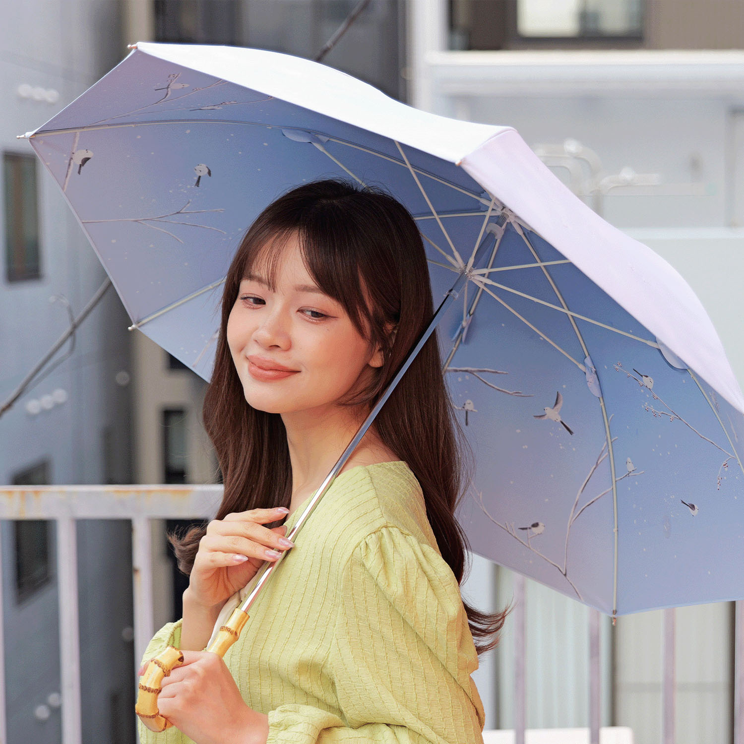 晴雨兼用 シマエナガ長傘