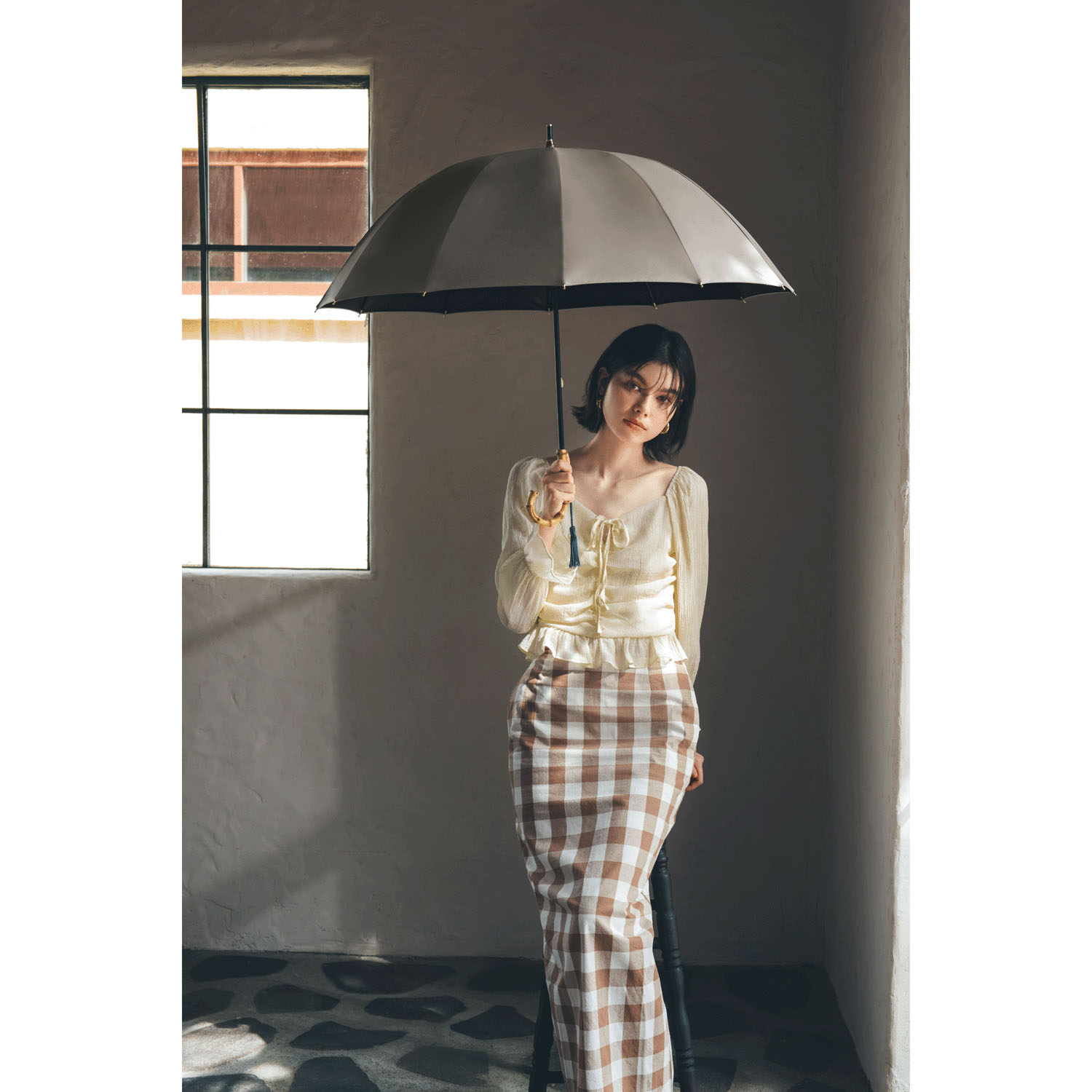 【because】晴雨兼用12本フレーム プロテクト長傘