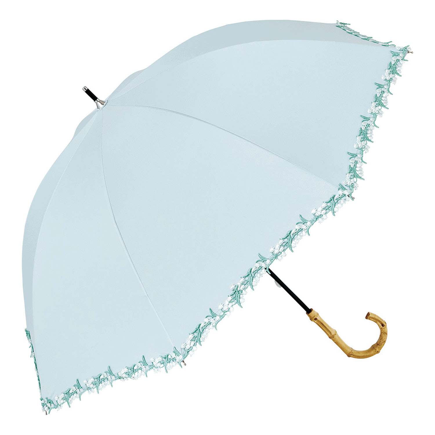 【because】 晴雨兼用 PUフラワーレース長傘 - 画像5