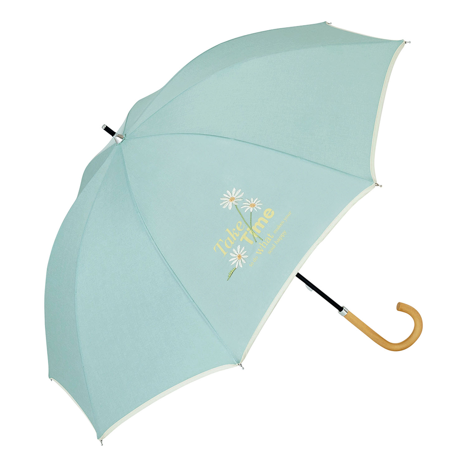 【because】晴雨兼用 タイポフラワー刺繍長傘 - 画像4