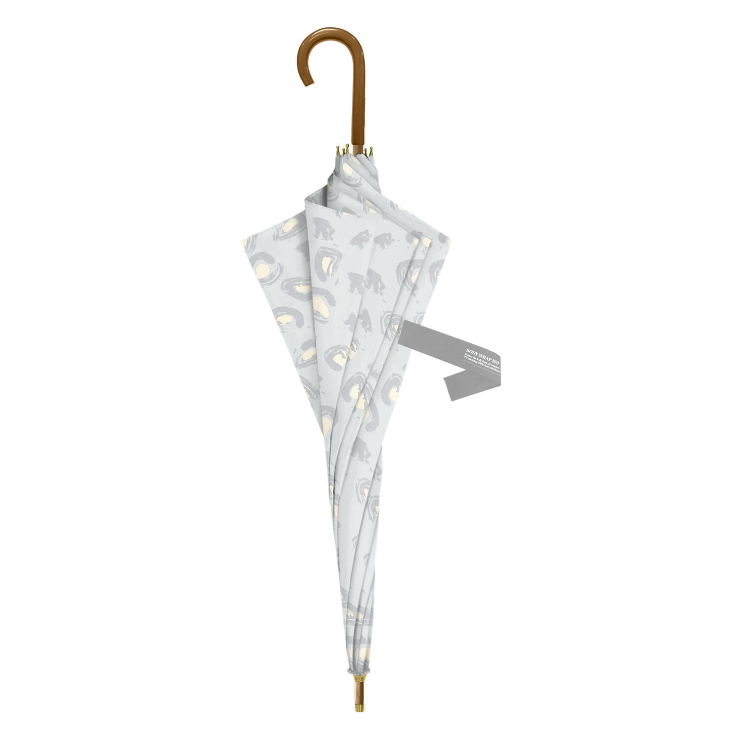 【assa】 晴雨兼用ボディラップ レオパード長傘 - 画像2