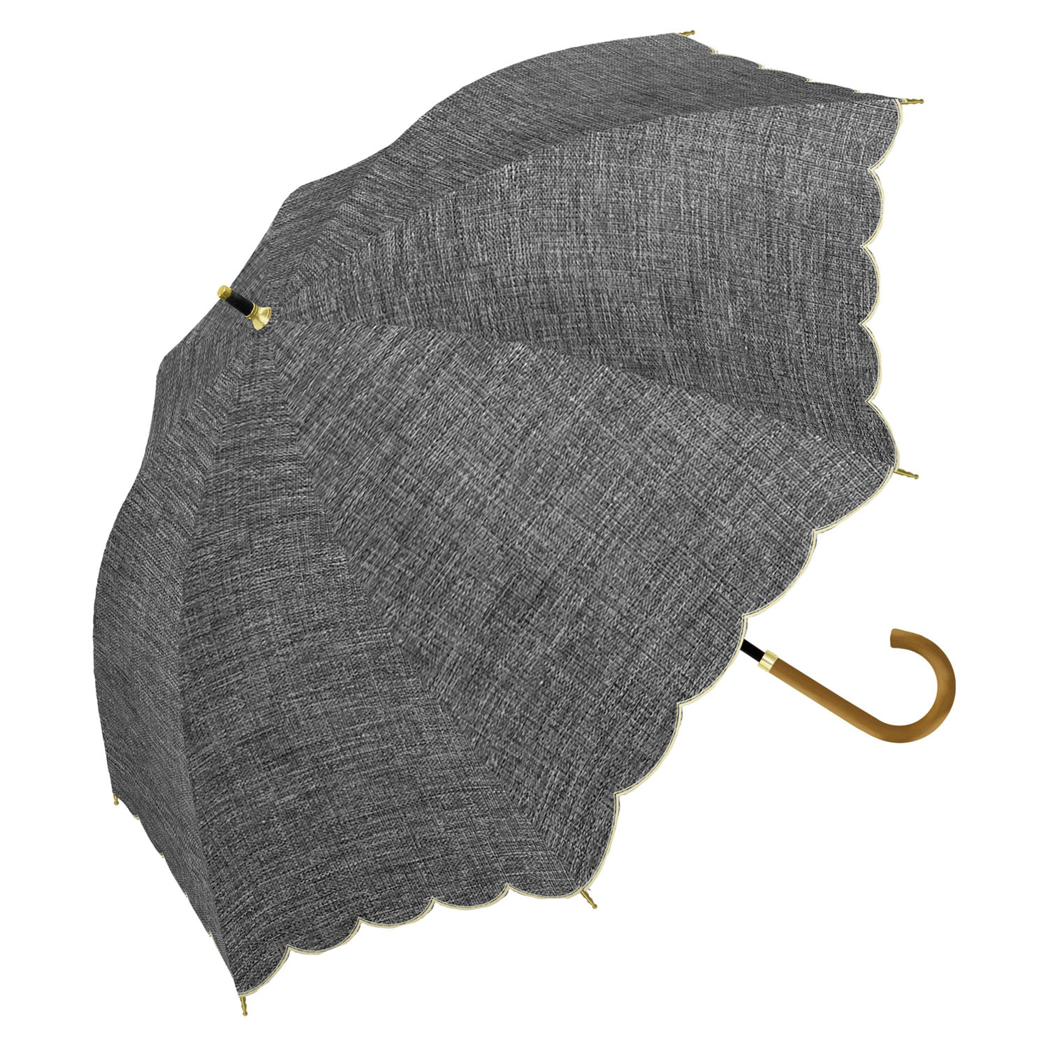 【assa】 晴雨兼用デニム スカラ刺繍長傘