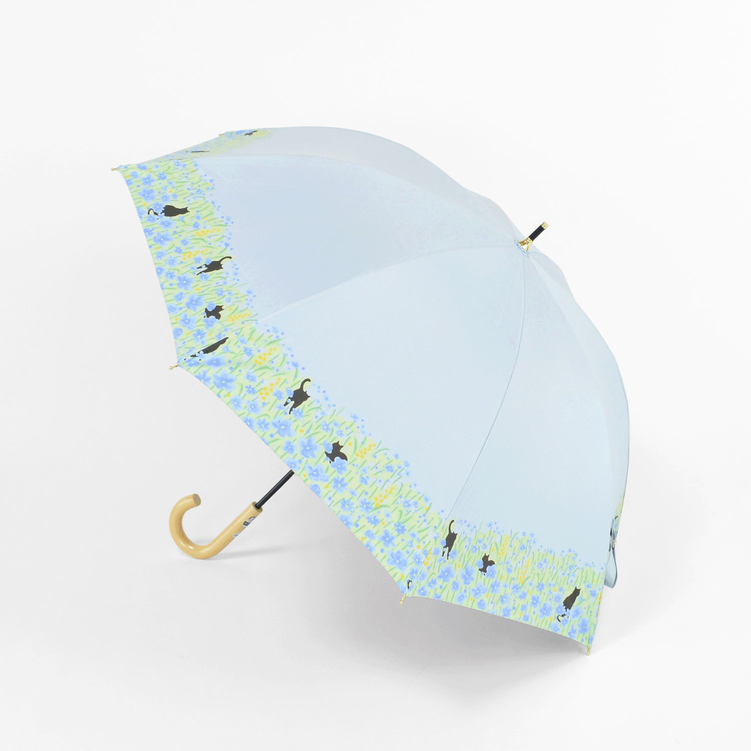 晴雨兼用 お花畑と猫長傘 - 画像6