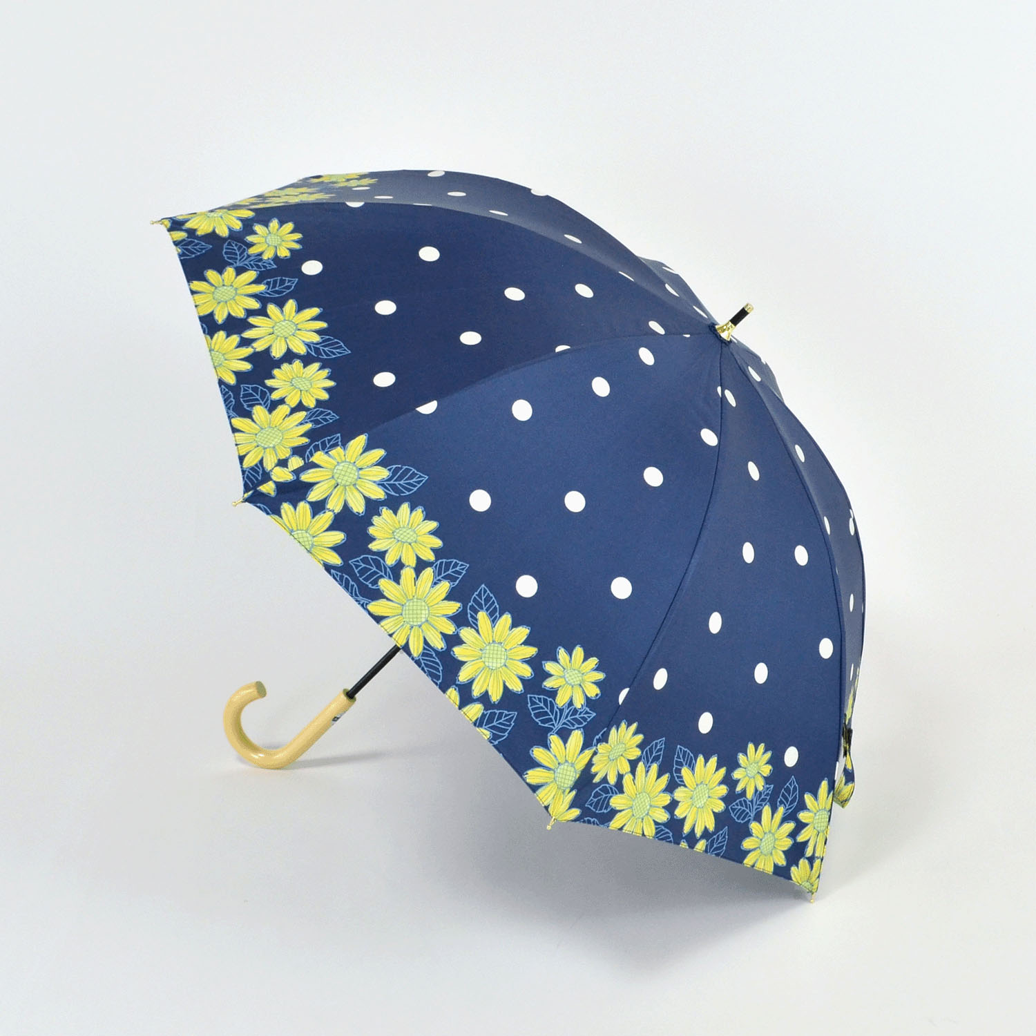 晴雨兼用 ひまわりと水玉長傘 - 画像4