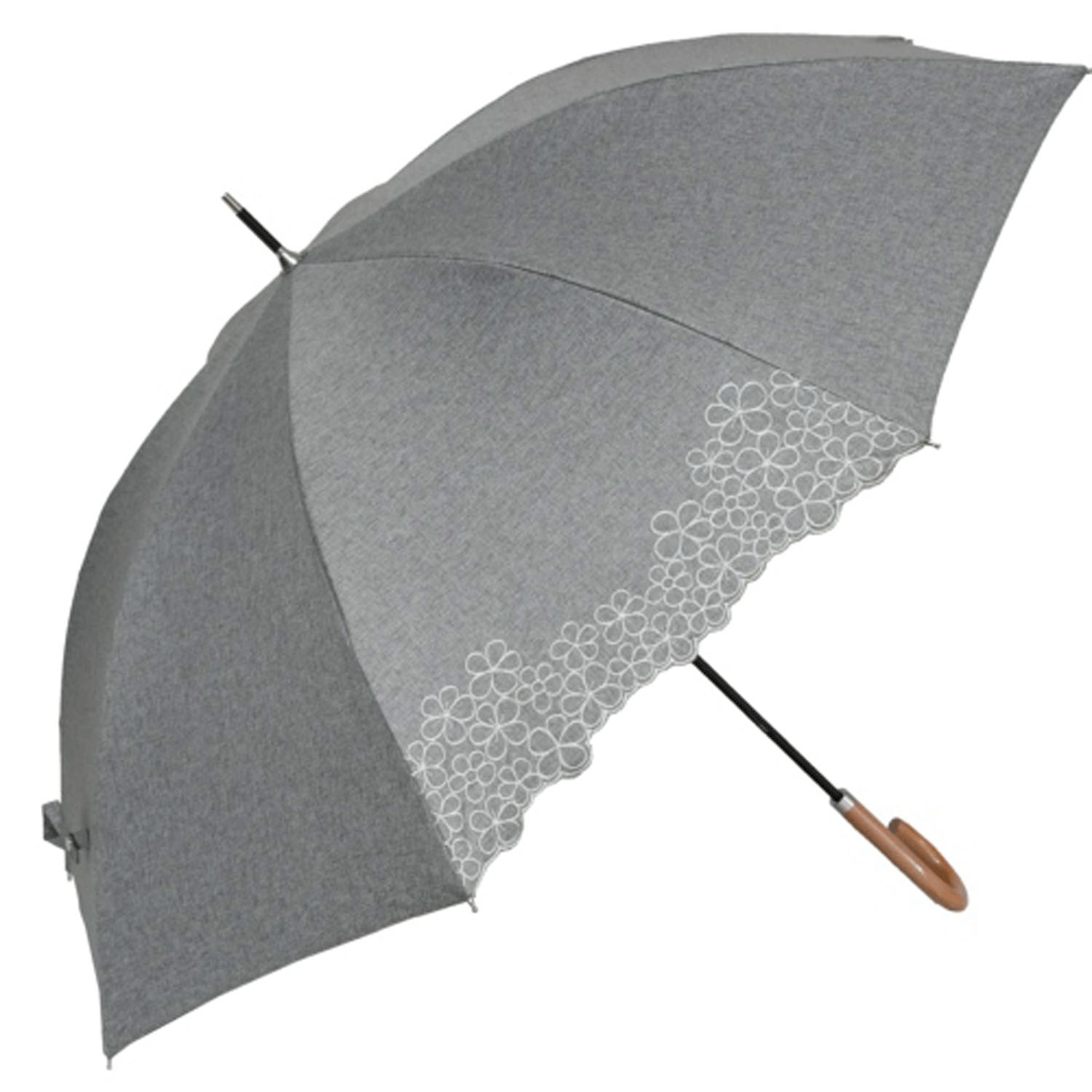 晴雨兼用 シャンブレー花畑長傘