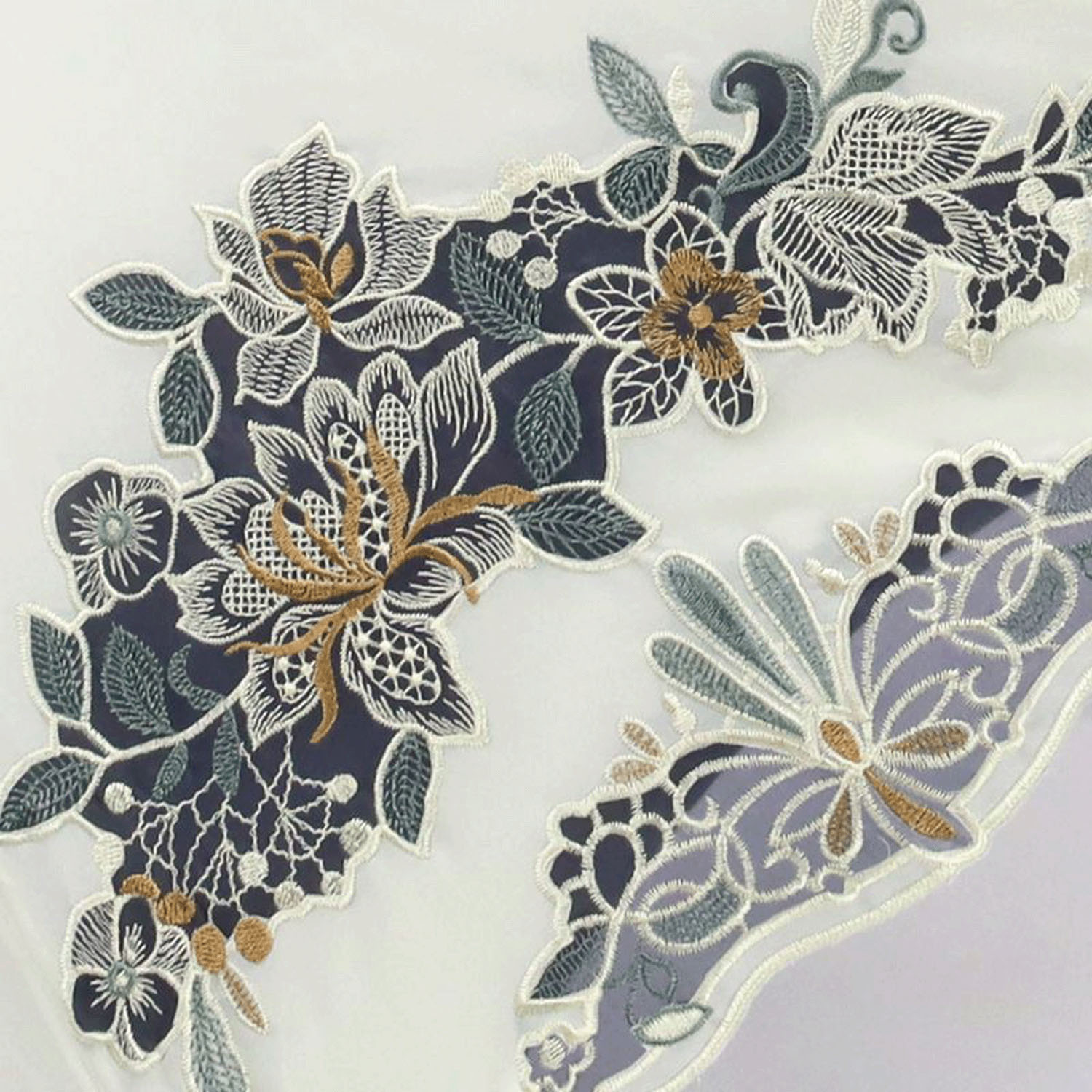 完全遮光 （晴雨兼用）女優日傘 「花鳥オーガンジー刺繍かわず張り」 - 画像4