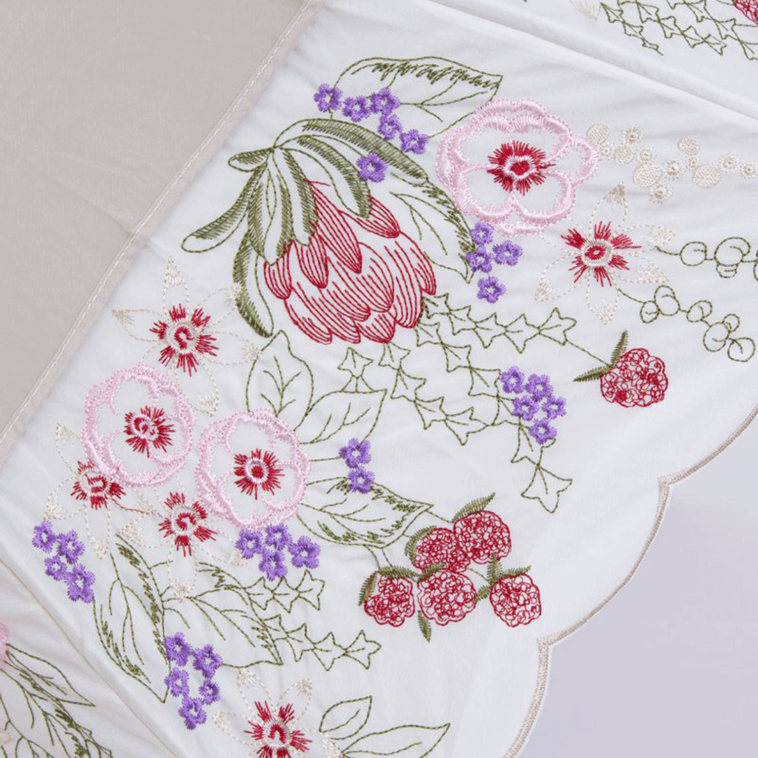 完全遮光 （晴雨兼用）女優日傘 「花束みたいな刺繍かわず張り」 - 画像7