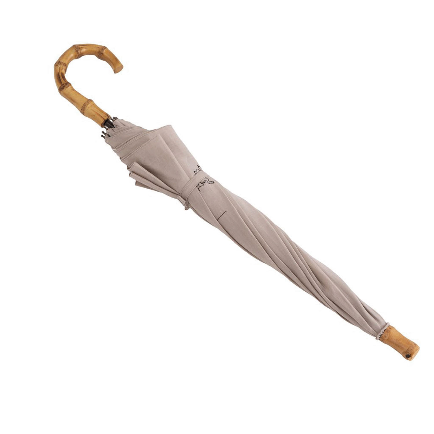 【日本製】 完全遮光 （晴雨兼用）女優日傘 「鳥獣戯画刺繍かわず張り」ショート長傘 - 画像5