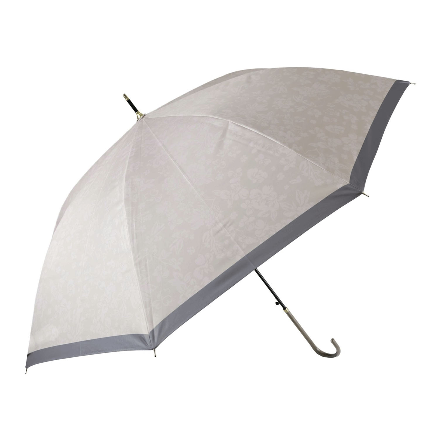 晴雨兼用ダマスクパターン長傘 - 画像2