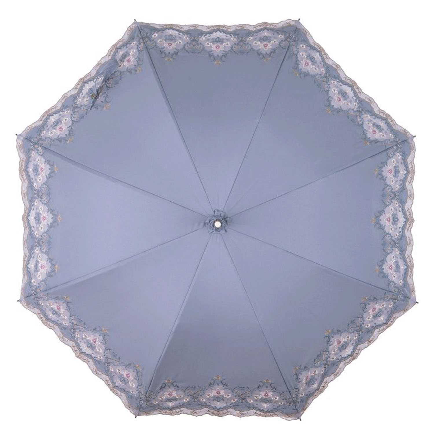 完全遮光 （晴雨兼用）女優日傘 「ダマスクオーガンジー刺繍かわず張り」 - 画像11