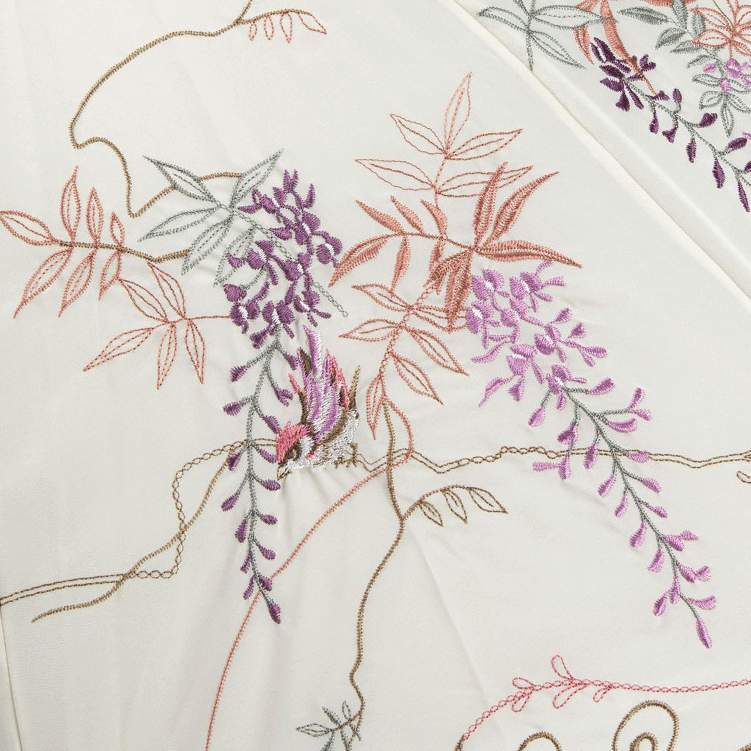 完全遮光 （晴雨兼用）女優日傘 「藤花刺繍かわず張り」 - 画像4