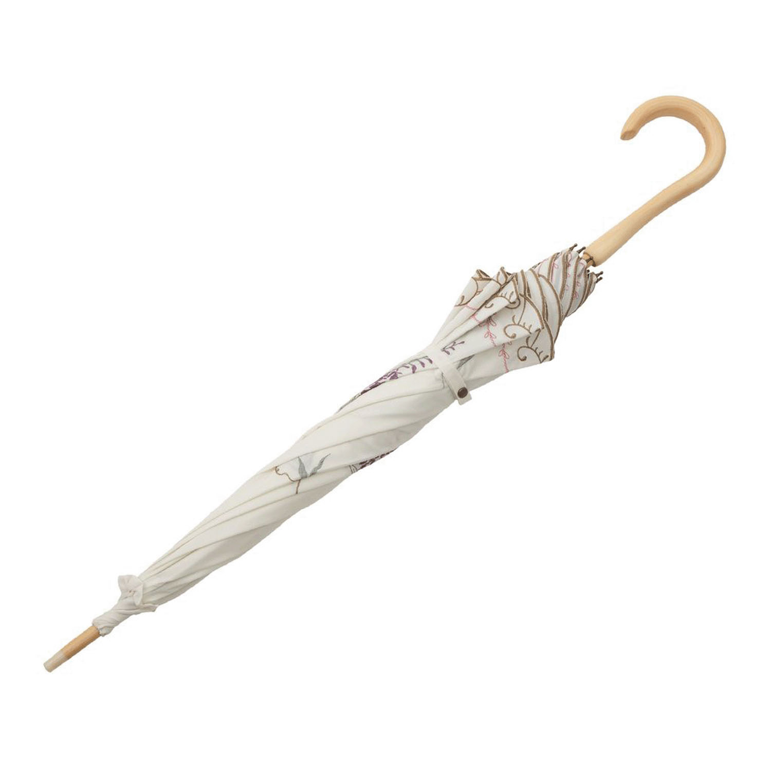 完全遮光 （晴雨兼用）女優日傘 「藤花刺繍かわず張り」 - 画像5